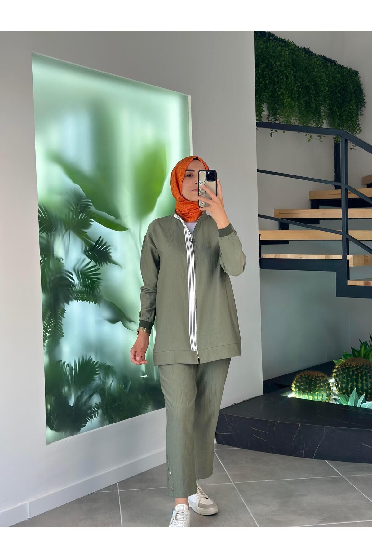 Armine Trend Şerit Detaylı Takım 25YT6131 Haki