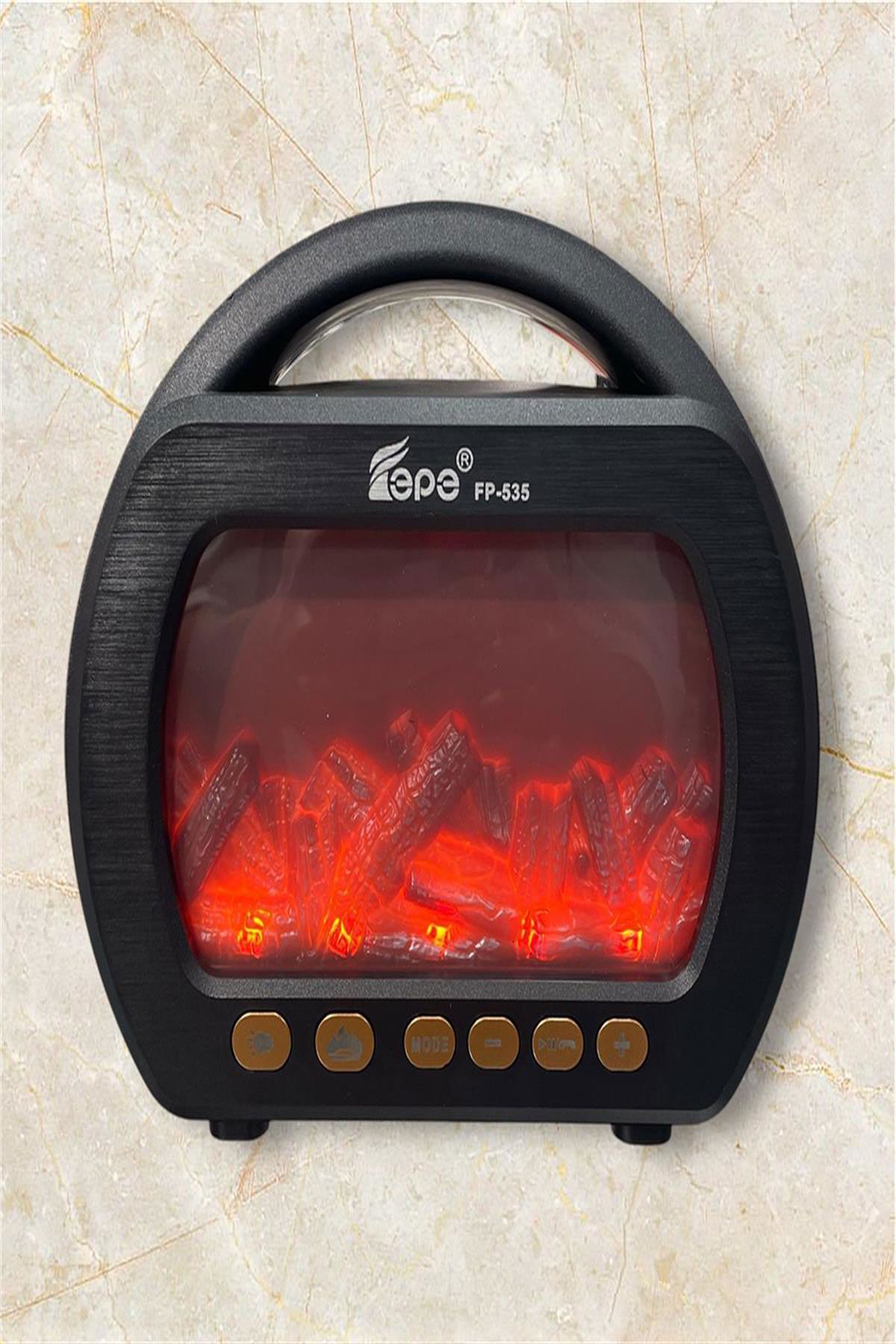 ULTRATEKNO FP-535 Şömine Efektli Retro Ahşap Görünümlü BT USB TF Girişli AM/FM/SW1-2 Nostaljik Radyo Hoparlör