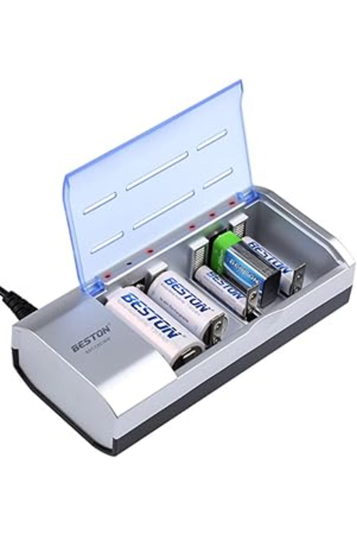 Mu Art Ahşap (Aa-Aaa-C-D-9V-Sc) Universal Tüm Boylar Pil Şarj Cihazı Bst-C821Bw