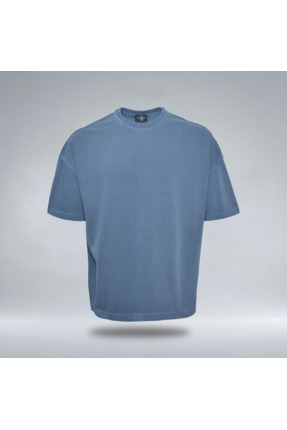 Wilsterman Erkek %100 Pamuk Oversize Indigo Tişört