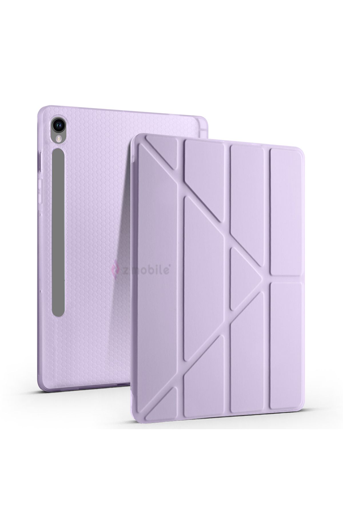 ZMOBILE Galaxy Tab S10 FE Plus SM-X620 Kılıf Tri Folding Kalem Bölmeli Standlı Kılıf Uyandırma Özellikli
