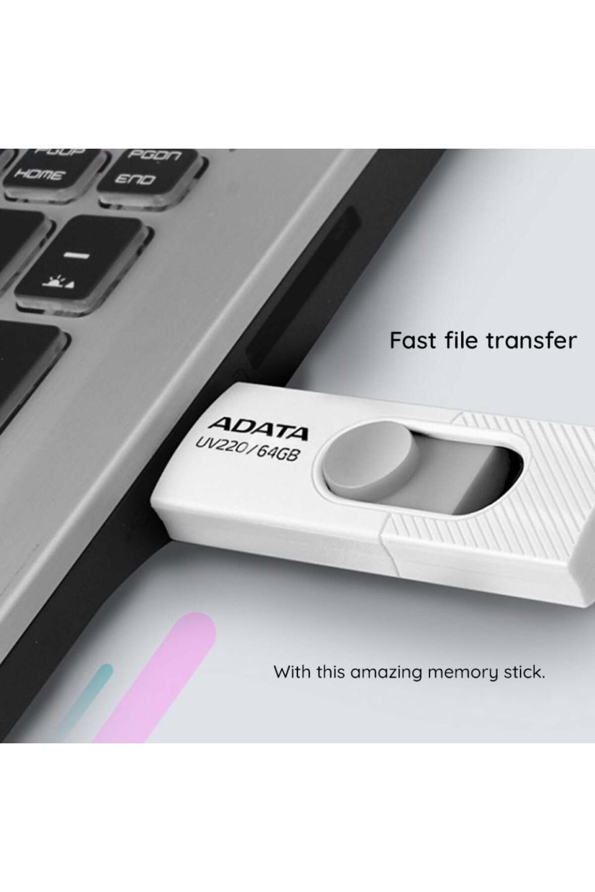 Adata-Memory Stick Usb 2.0 Flashdrive, 64gb, , Memory Stick Uv220, Black 5