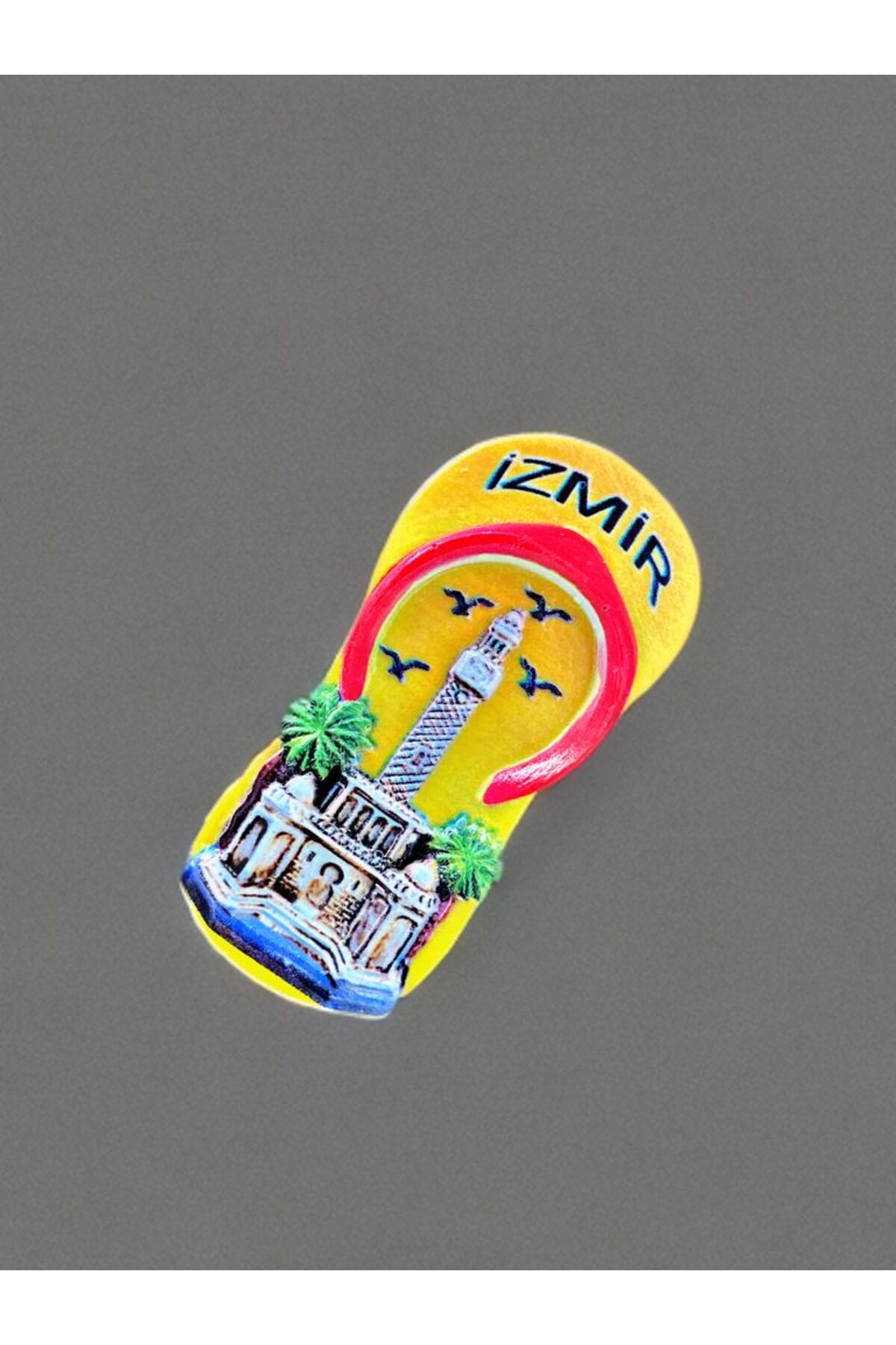 Home iZMİR Temalı Polyester Terlik Magnet. 5 cm X 9,5 cm.