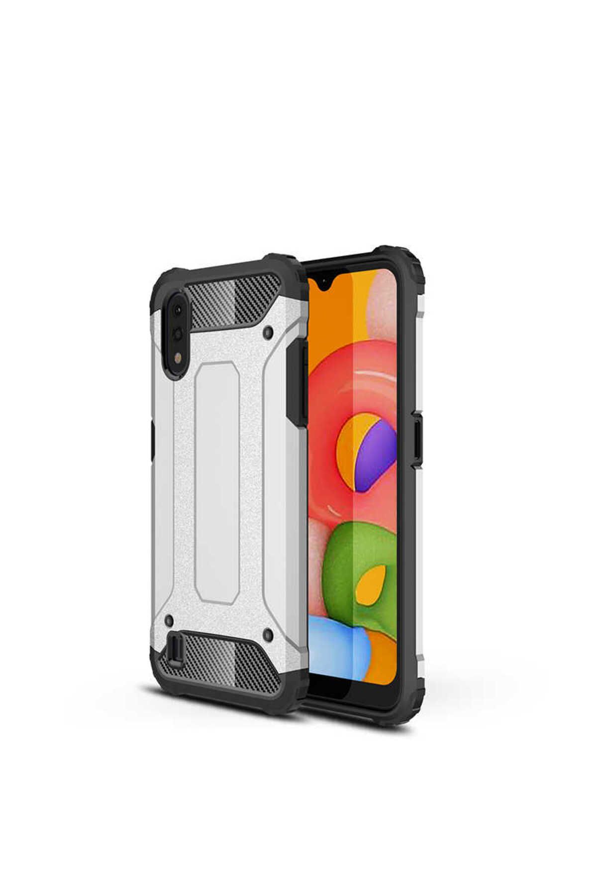 System Com Galaxy A01 Kılıf Zore Crash Silikon Kapak