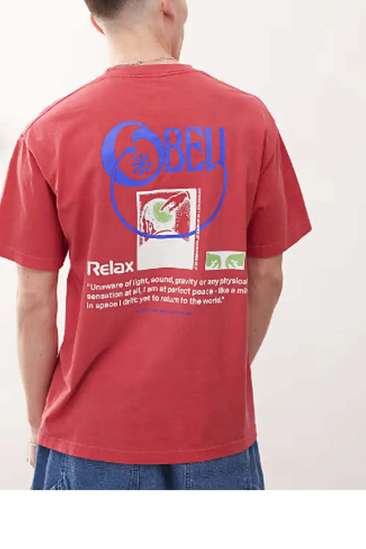 American Rag Cie Obey Relax Erkekler İçin Casual Kırmızı Sweatshirt - Rahat Moda Tercihiniz