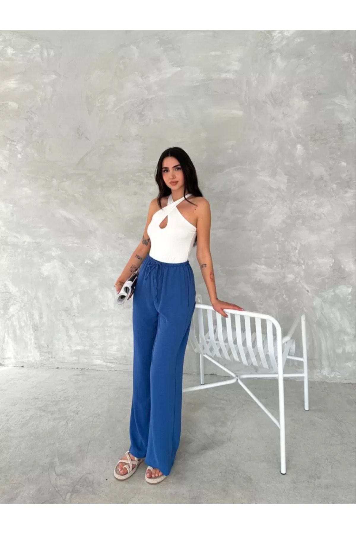 ruum fashions Ayrobin Oversize Kadın Pantalon