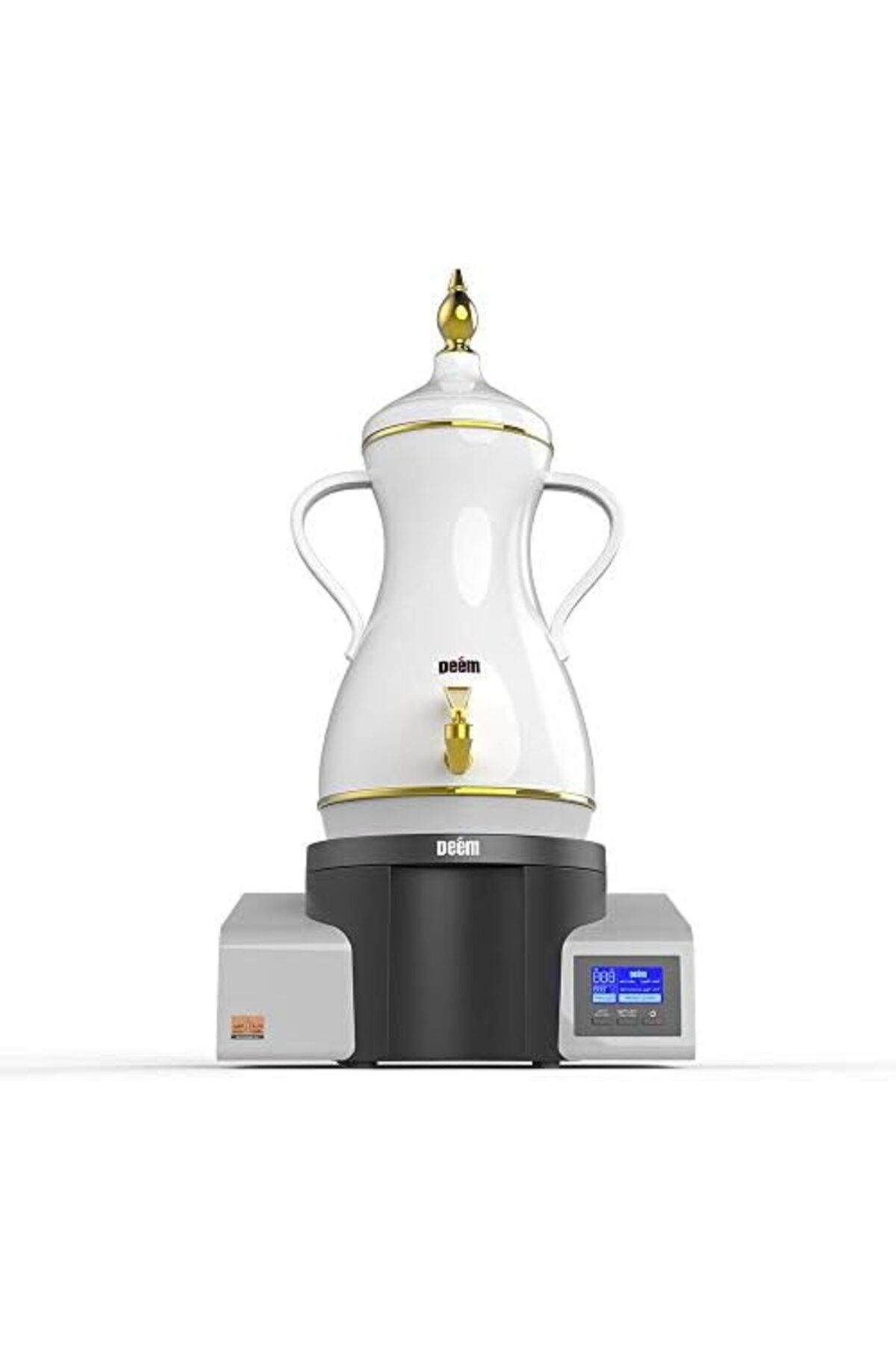 ماكينة تحضير القهوة العربية، سعة 7 لتر، من ديم، لون أبيض، زجاج