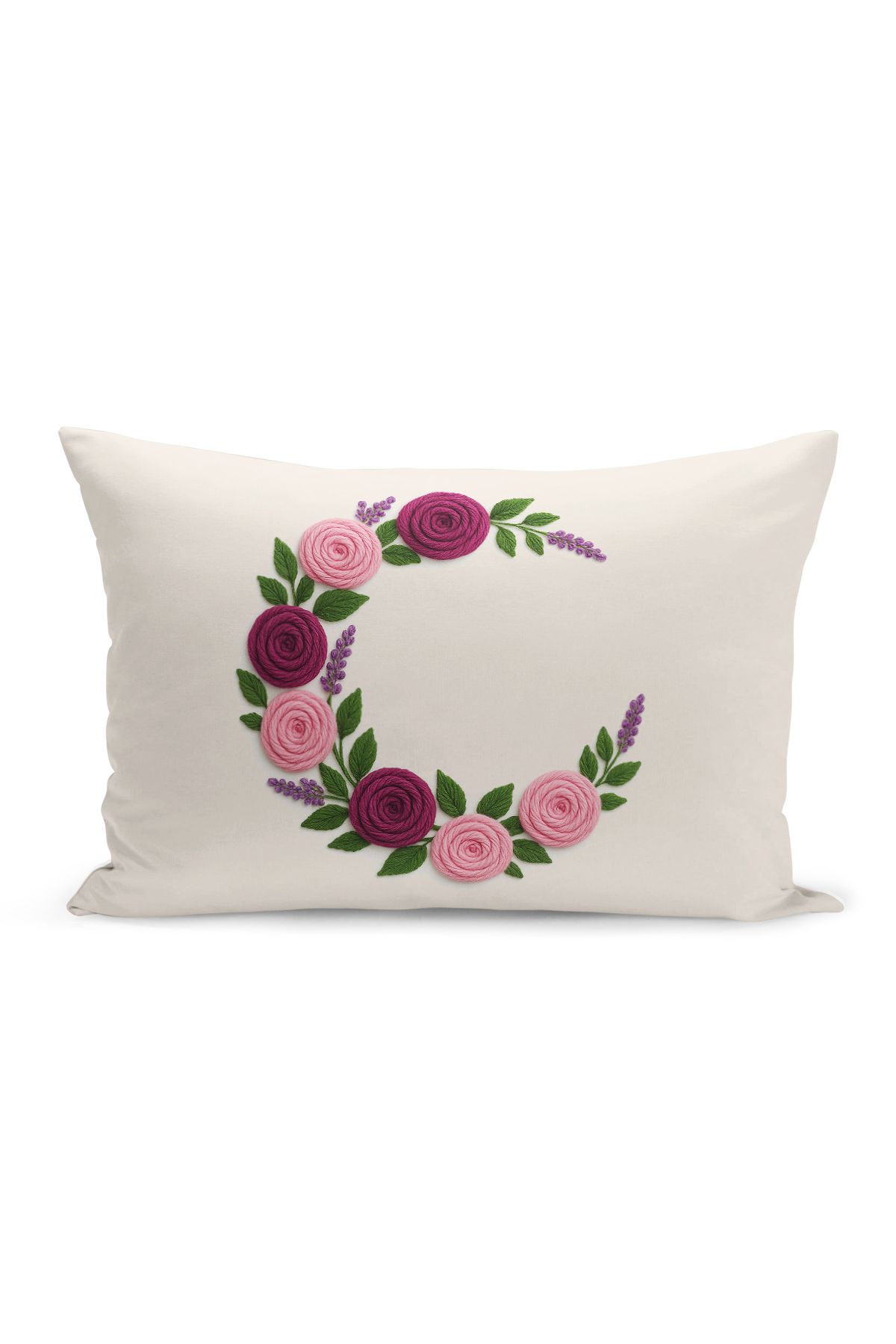 Bertille Home-Set de 3 huse de pernă cu imprimare digitală pe două părți (aspect de broderie cu model de puncție) 5