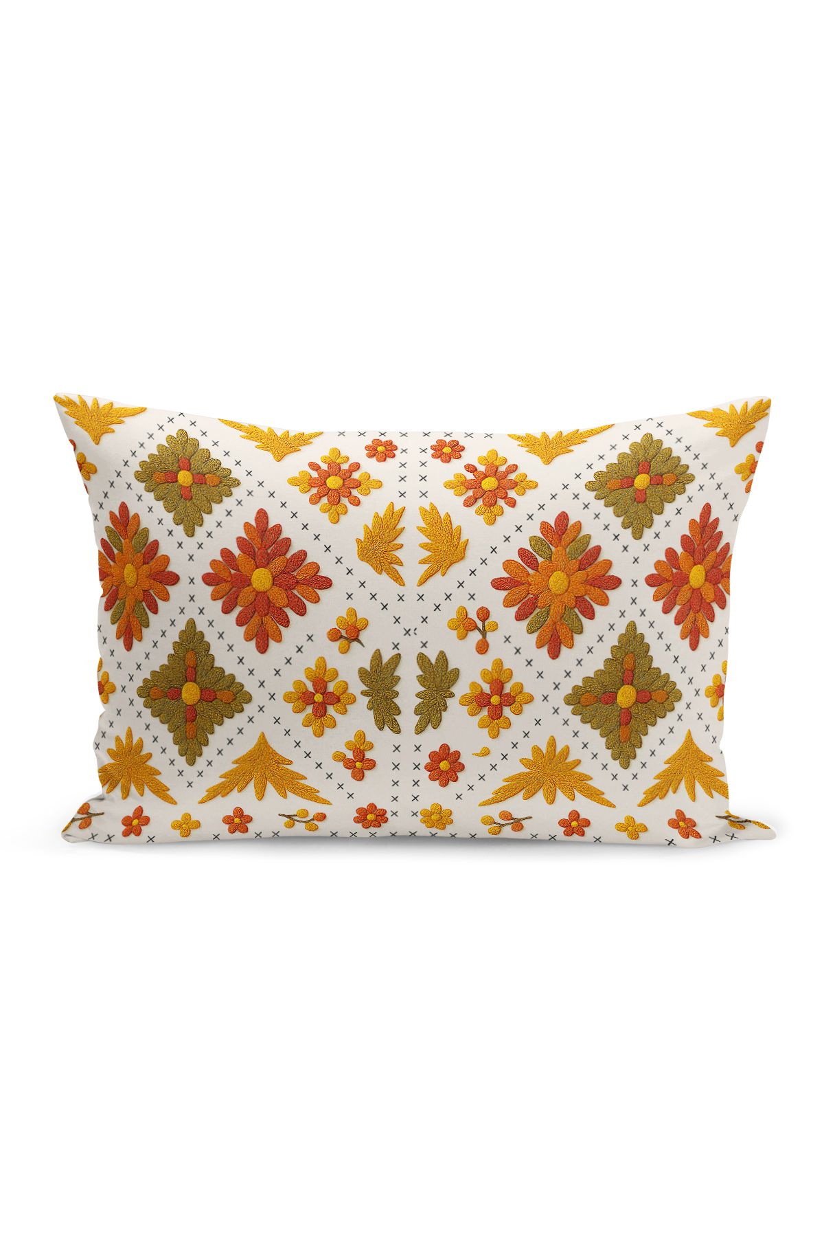 Bertille Home-Set de 3 huse de pernă cu imprimare digitală pe două părți (aspect de broderie cu model de puncție) 5