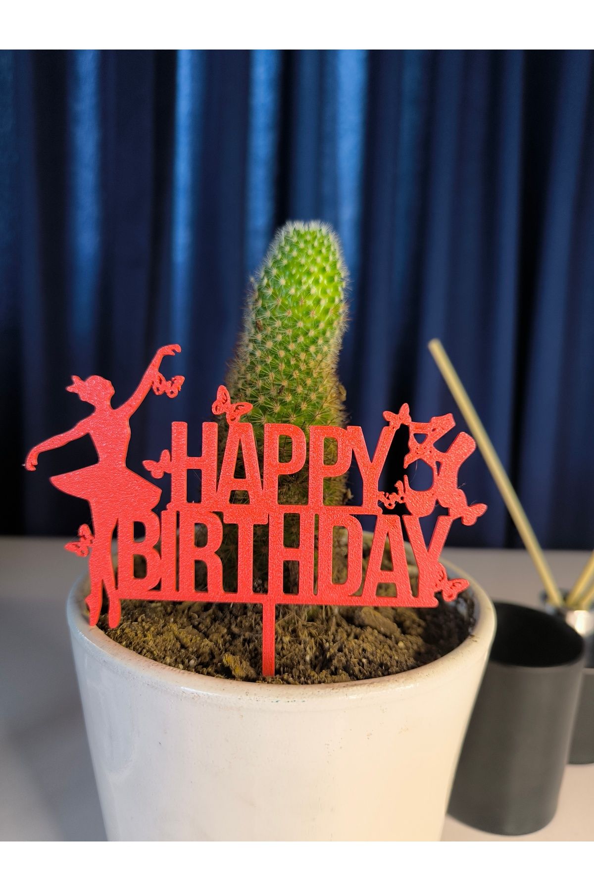 Mutu Store Happy Bırthday Yazılı Balerin Temalı Pasta Süsü