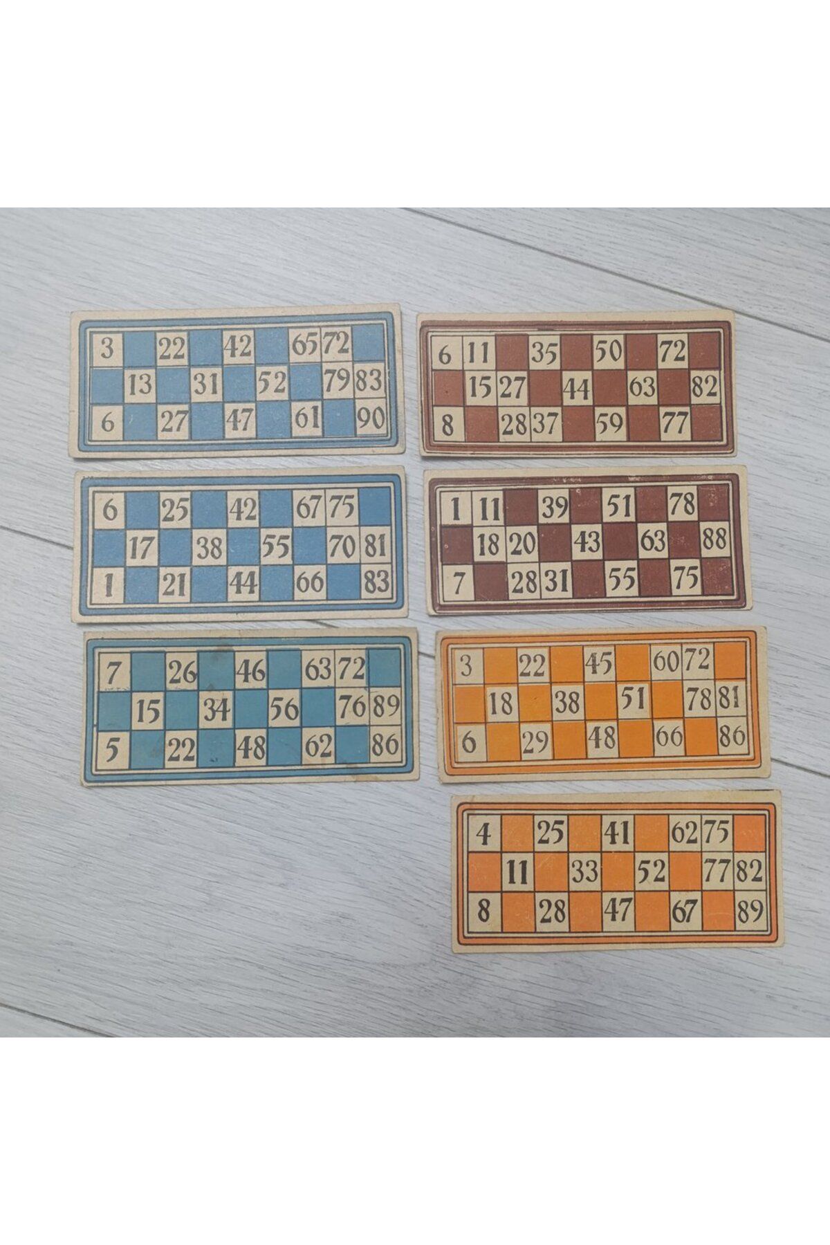 shop emektar eskiler Vintage 52 Adet Tombala Kartı. 15 x 6.5 Cm.
