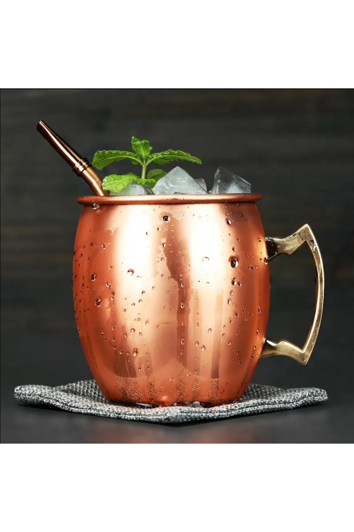 Globy Moscow Mule Kupa Bakır Gövde, Altın Kulp