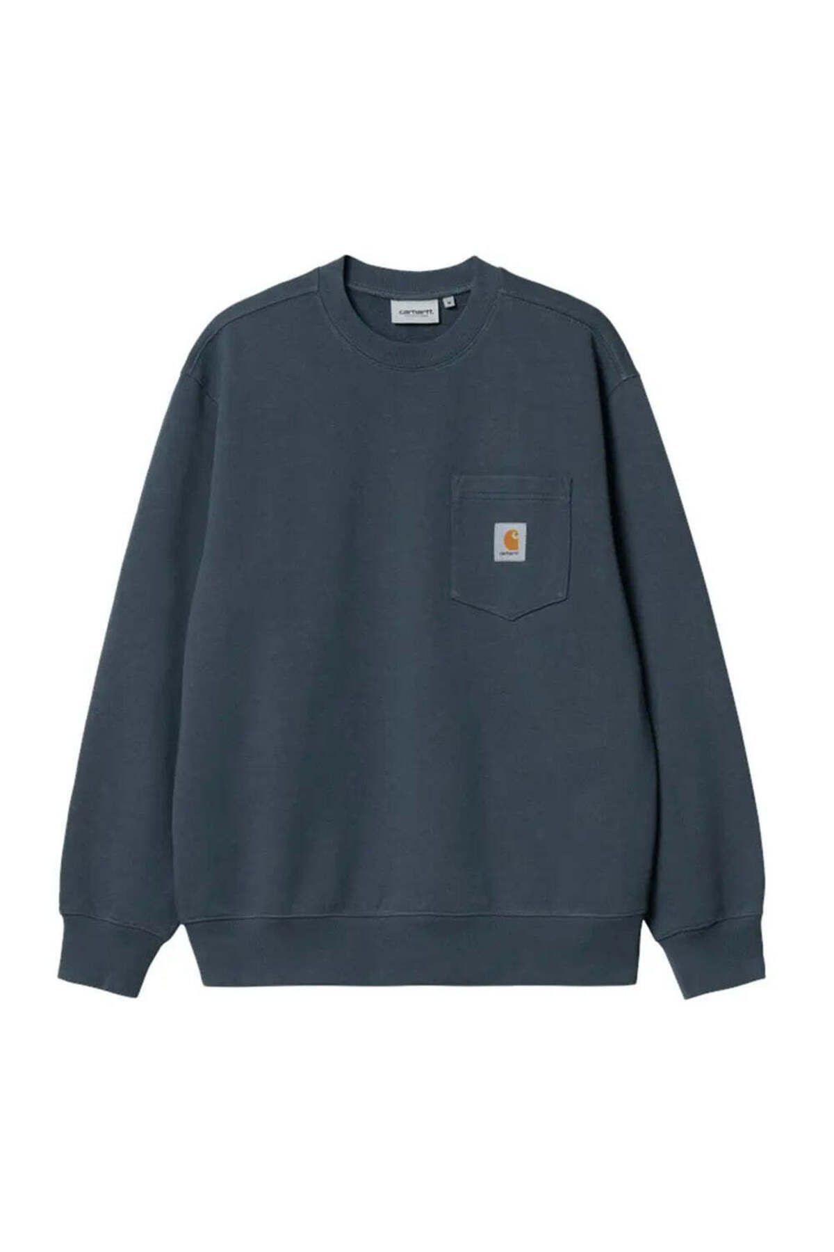 American Rag Cie Erkekler İçin Mavi %100 Pamuklu Cep Sweatshirt - Rahat ve Şık Seçim