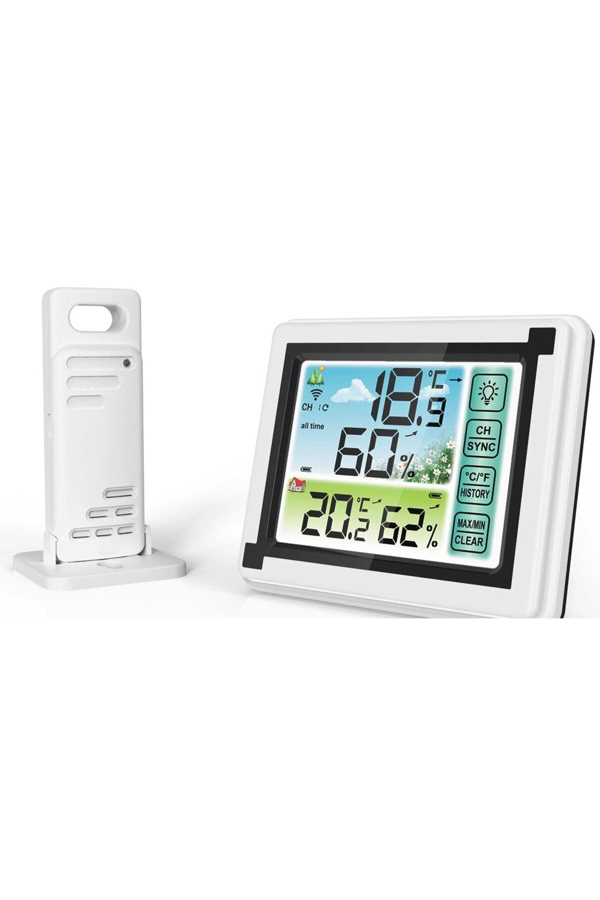 ideal STORE-Professional Wireless Weather Station IdealStore with External Sensor, Hygrometer, Touch Screen, Col 4