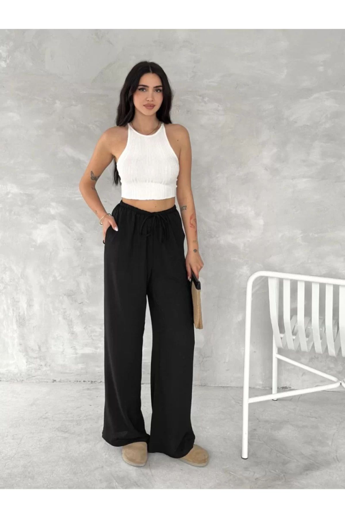 ruum fashions Ayrobin Oversize Kadın Pantalon