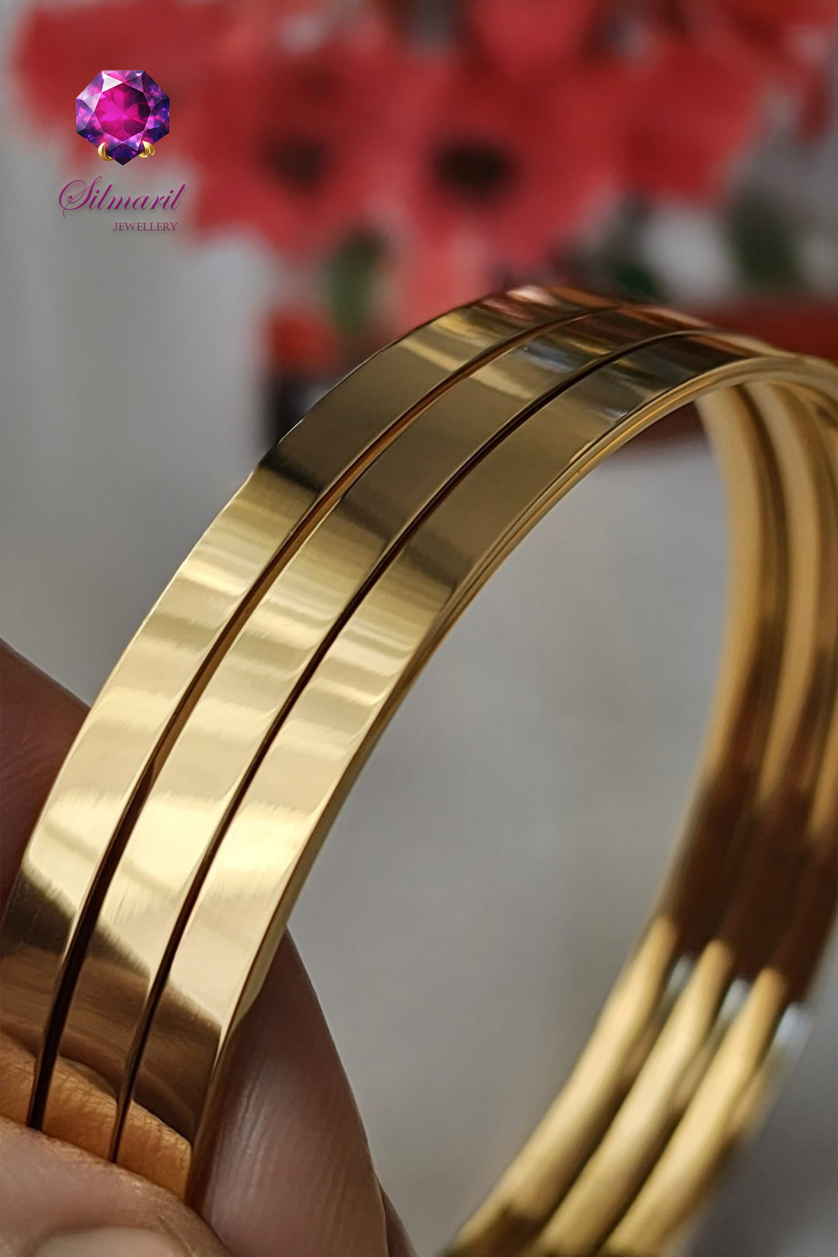 Günlük ve Özel Günler İçin Mükemmel: Altın Renk Kalın Ajda Bilezik — Silmaril Store (5)