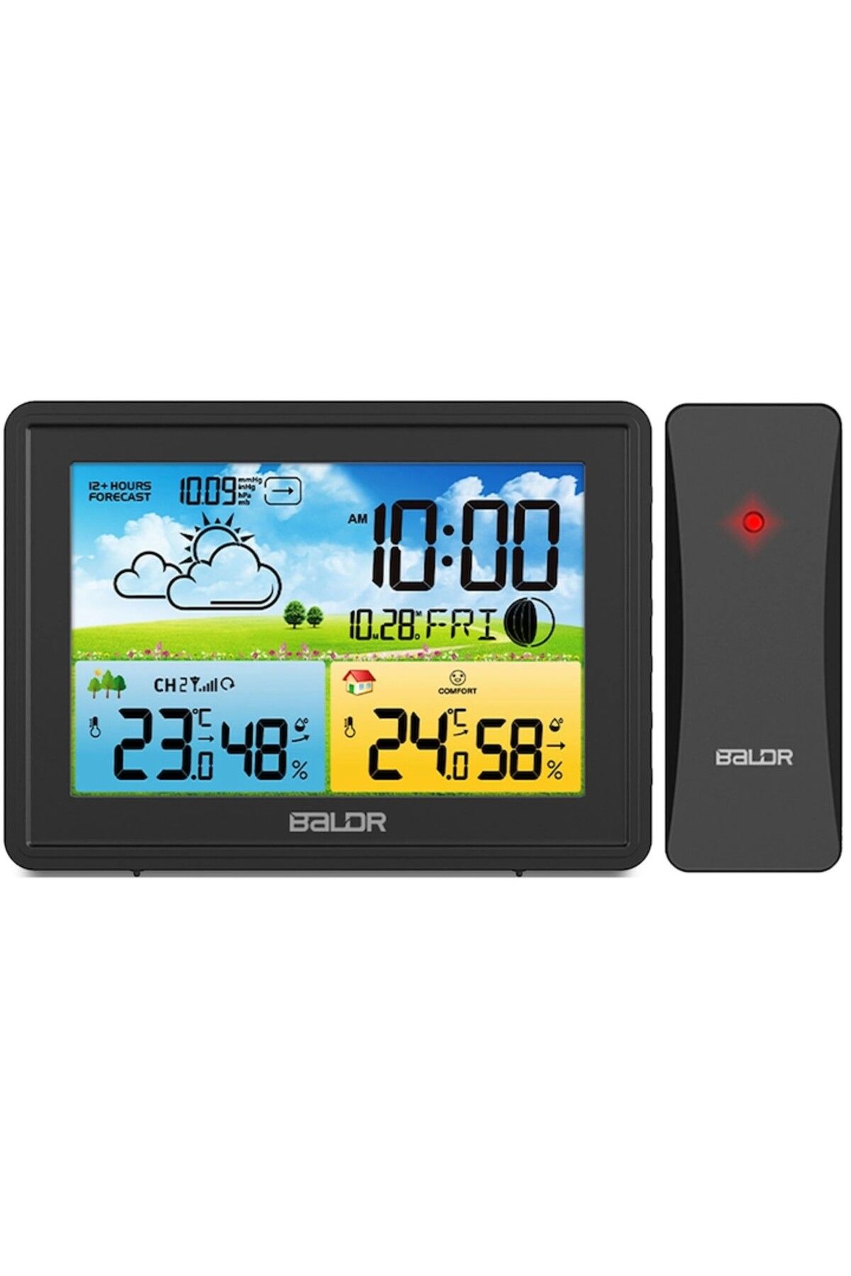 ideal STORE-Wireless Weather Station IDL Baldr@+ with External Sensor, Hygrometer, Barometer, Weather Forecast, 2