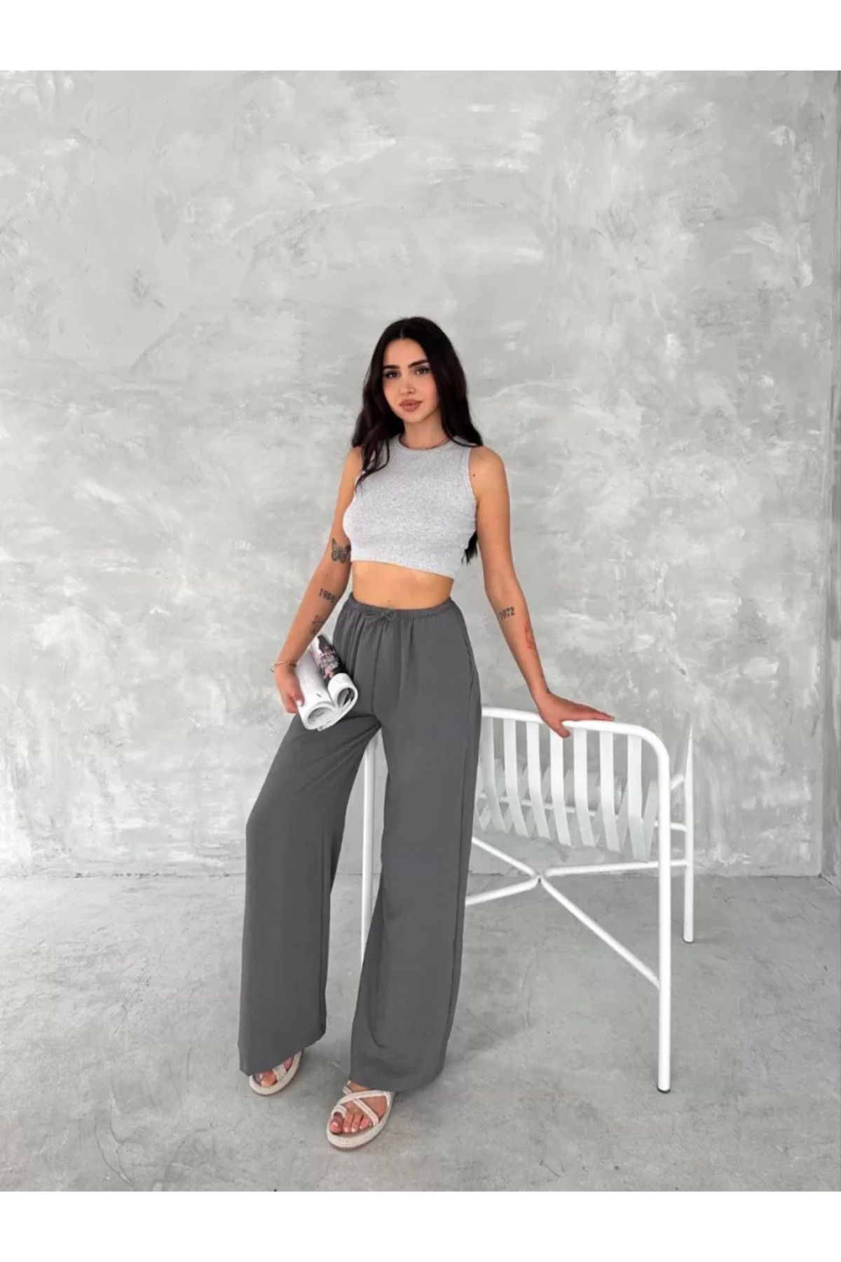 ruum fashions Ayrobin Oversize Kadın Pantalon