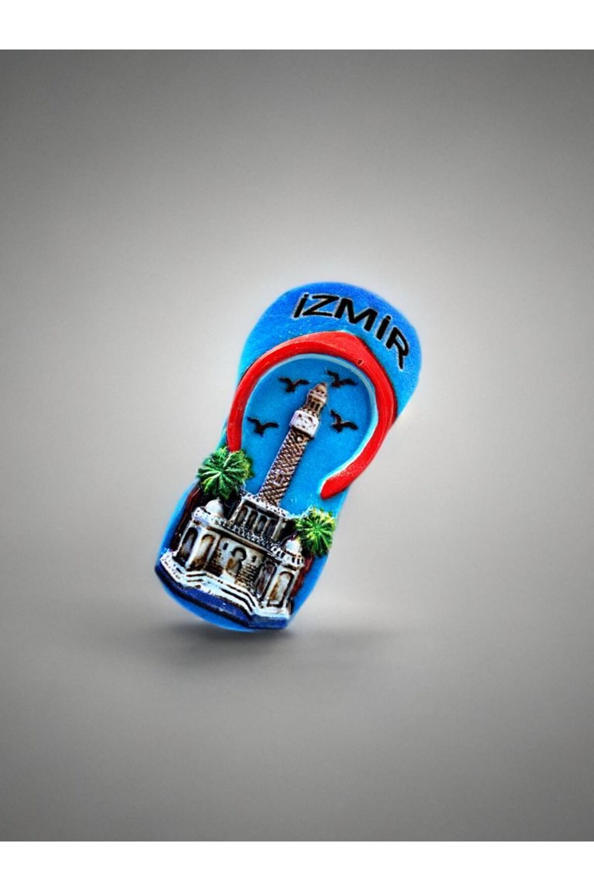 Home iZMİR Temalı Polyester Terlik Magnet. 5 cm X 9,5 cm.
