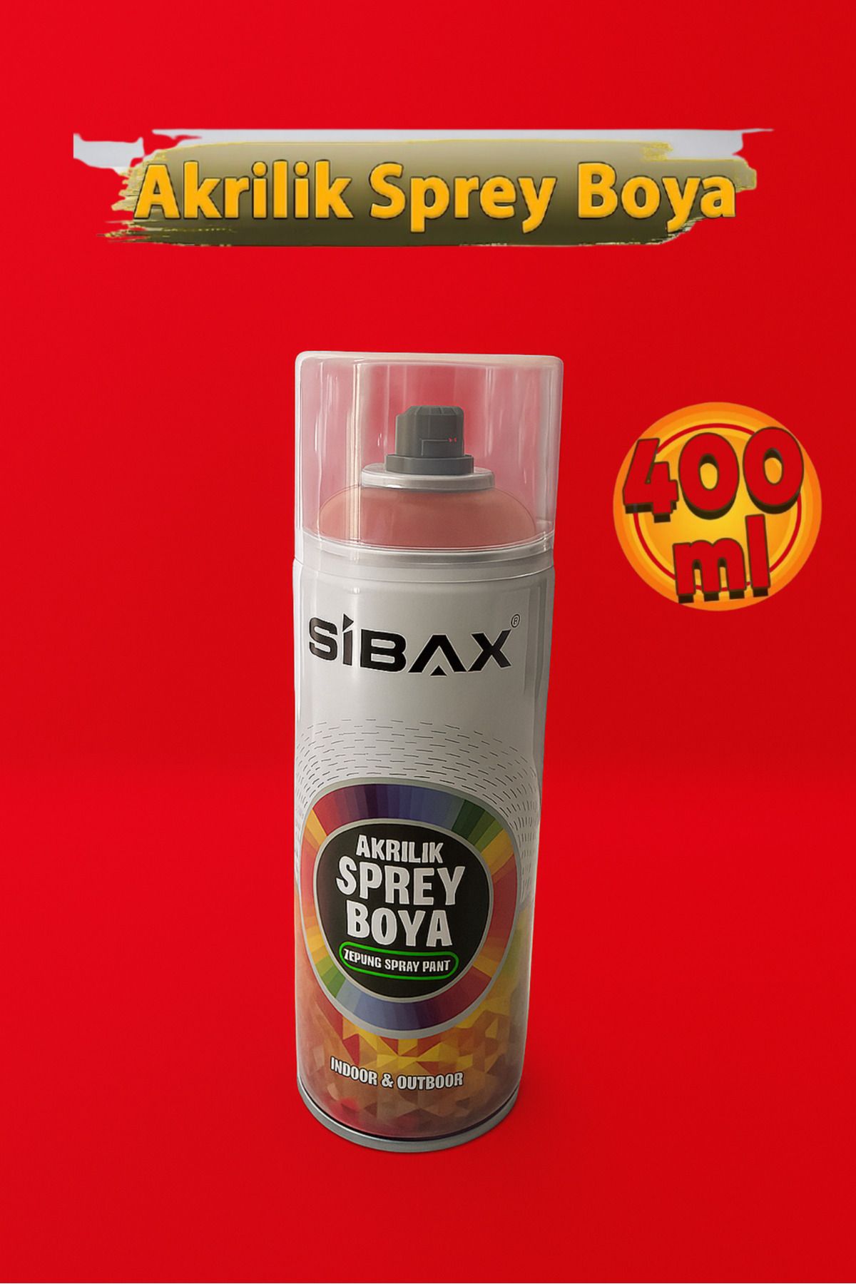 Sibax Akrilik Sprey Boya Ral 3020 Trafik Kırmızı 400 ml