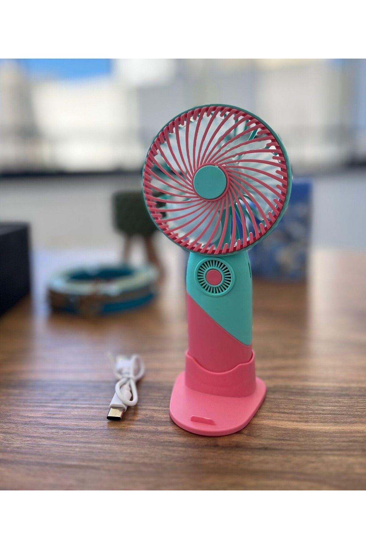 mihi hediyelik 3 kademeli Fan Mini Vantilatör Klima Güçlü Serinletici Taşınabilir Şarjlı Masa Üstü
