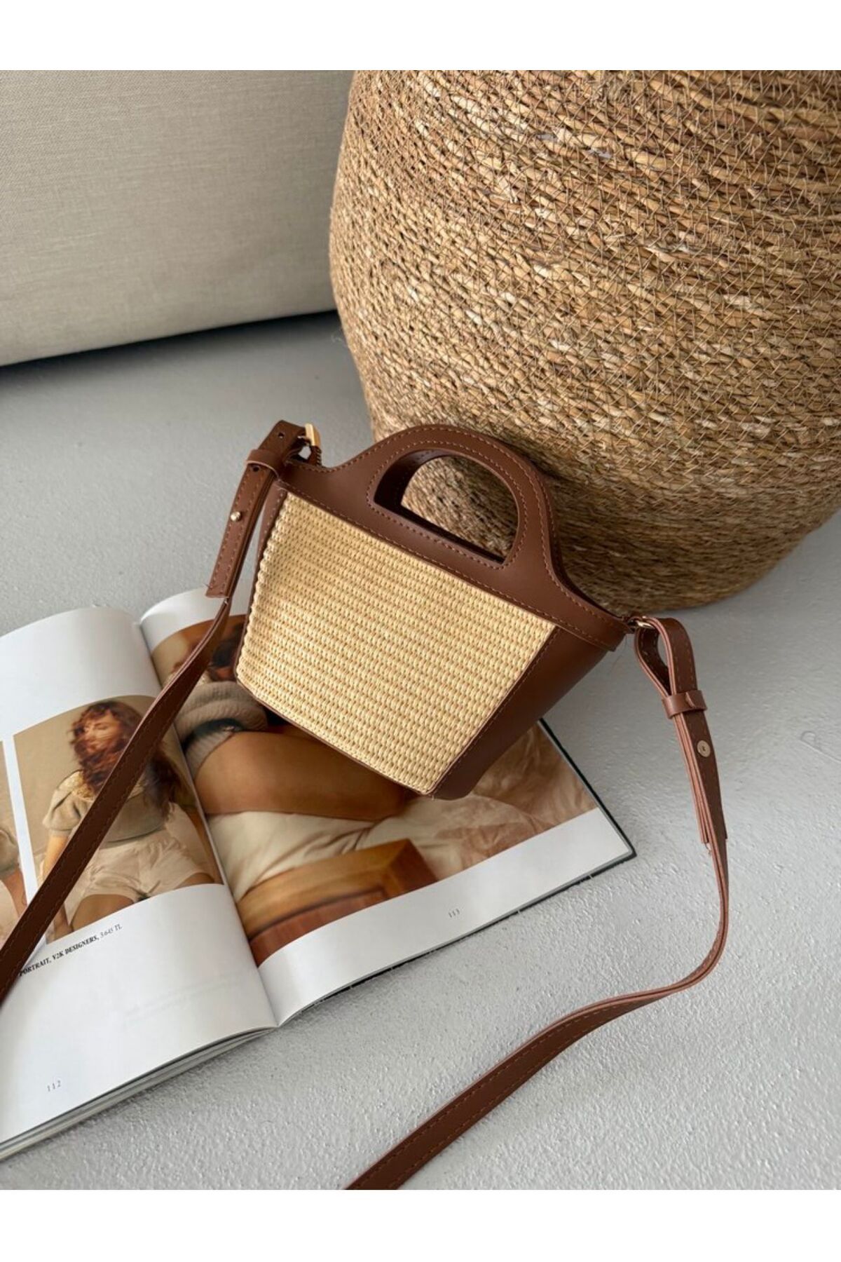 bag Mini Hasır El ve Omuz Çantası