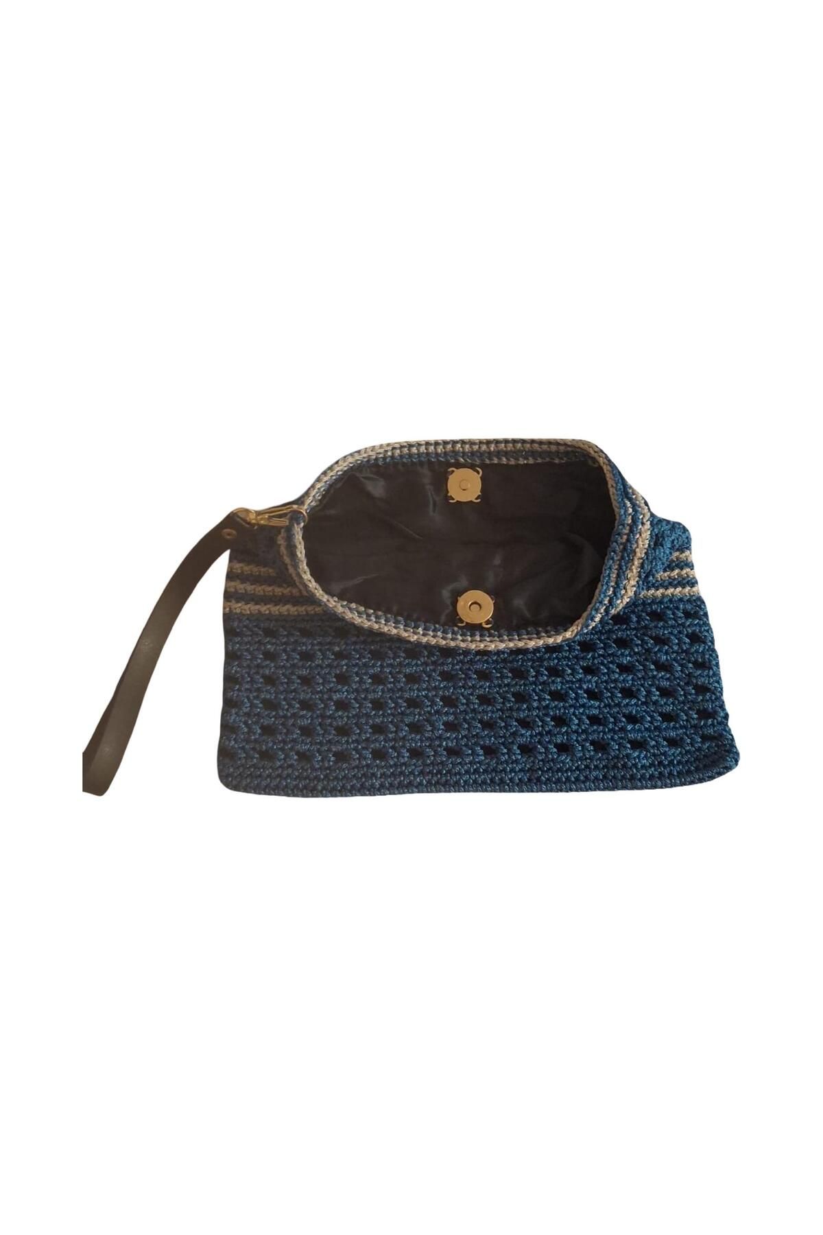 TURALLİ-Macrame Cluch Handcrafted Special Design Two Color Bag 4