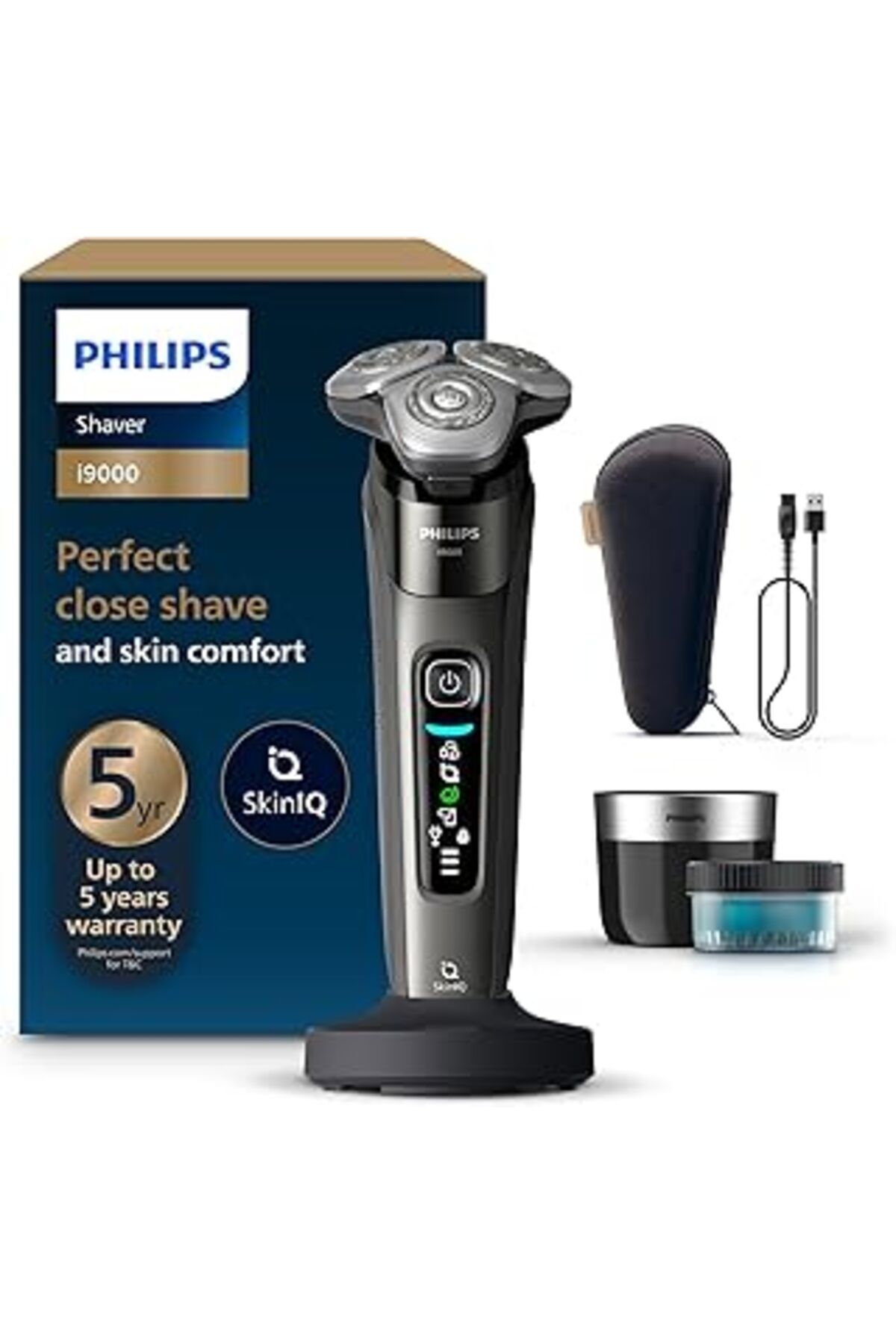 Qedii I9000 Skiniq Islak & Kuru Tıraş Makinesi, 360° Hassas Başlıklar, Yapay Zeka Destekli, Seyahat Çanta