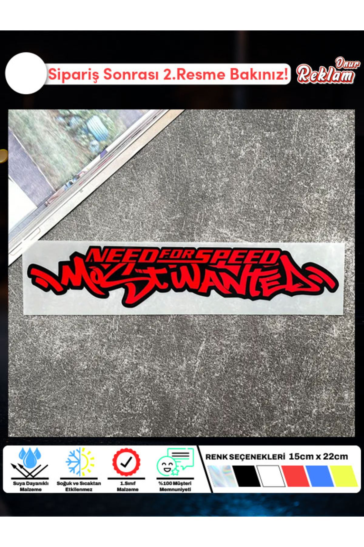 Onur Reklam Need for Speed Most Wanted Sticker – Araba Camı & Laptop Etiketi (Suya Dayanıklı)