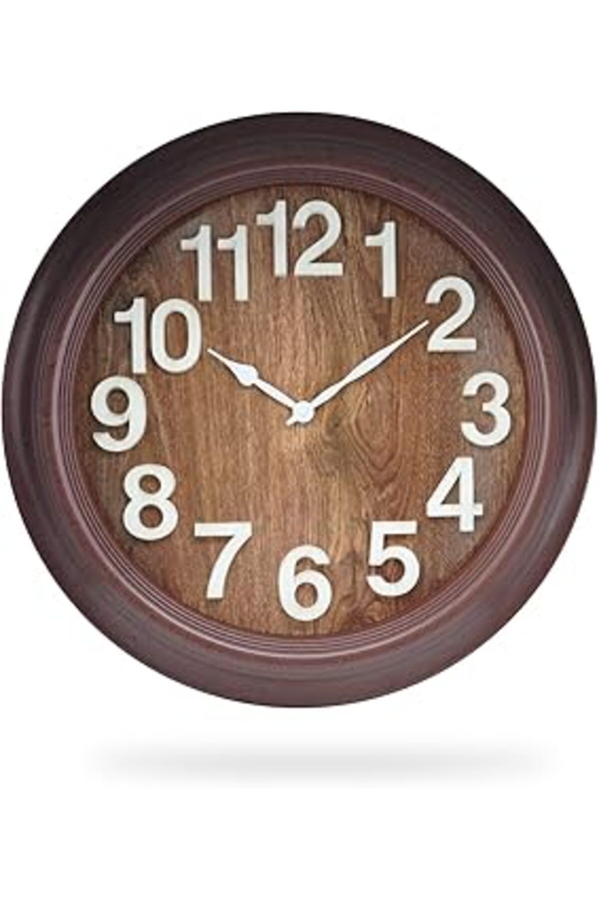 ASİTAN Efe Mark Premium Serisi Modern Tasarım 75 Cm Ev Ve Ofis Duvar Saati Rakamlı Kahverengi, Latin Rakam