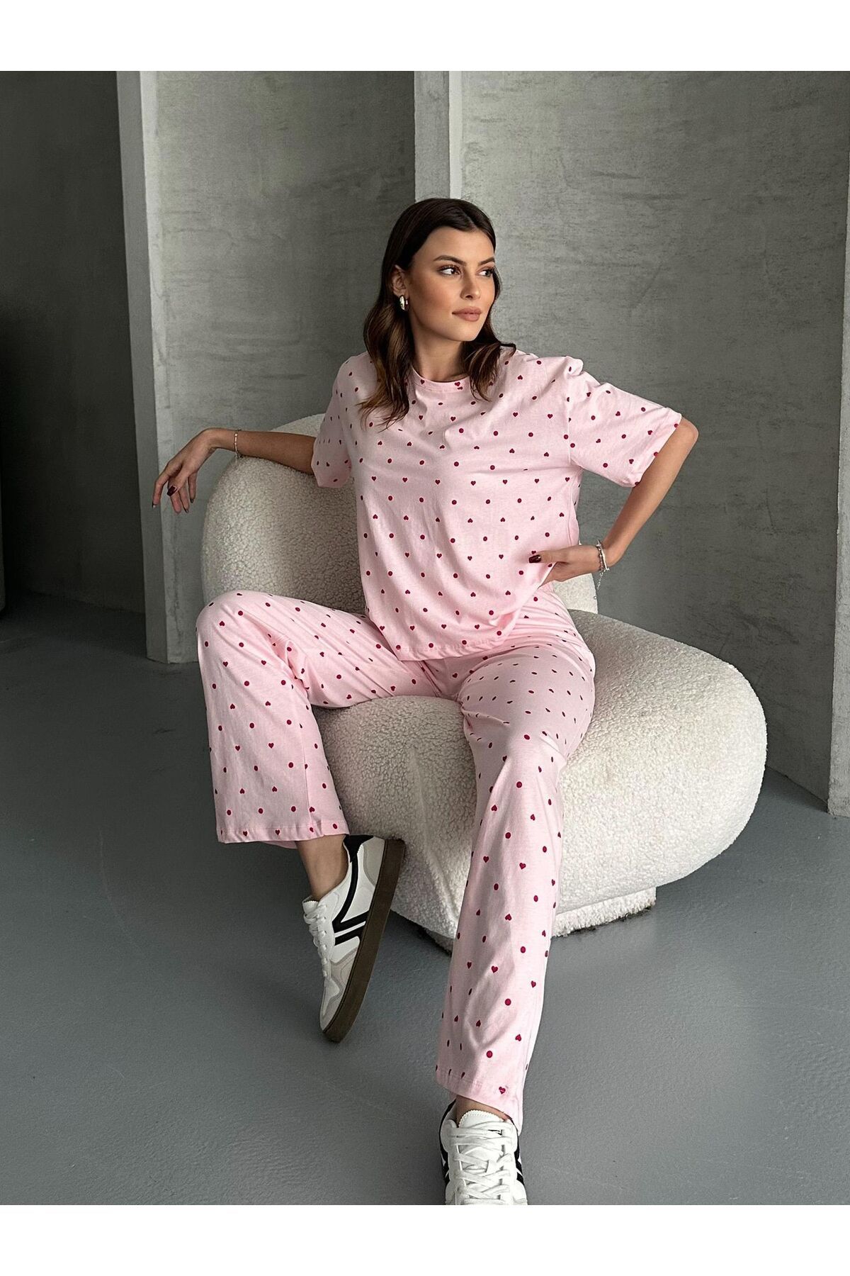 MODA Pembe Kalpli Pijama Takımı