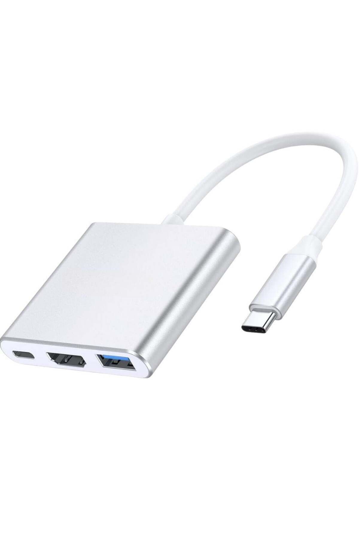 ACL USB-C Hub Çoklayıcı USB-A USB-C HDMI Girişli Metal Gövdeli Adaptör Dönüştürücü