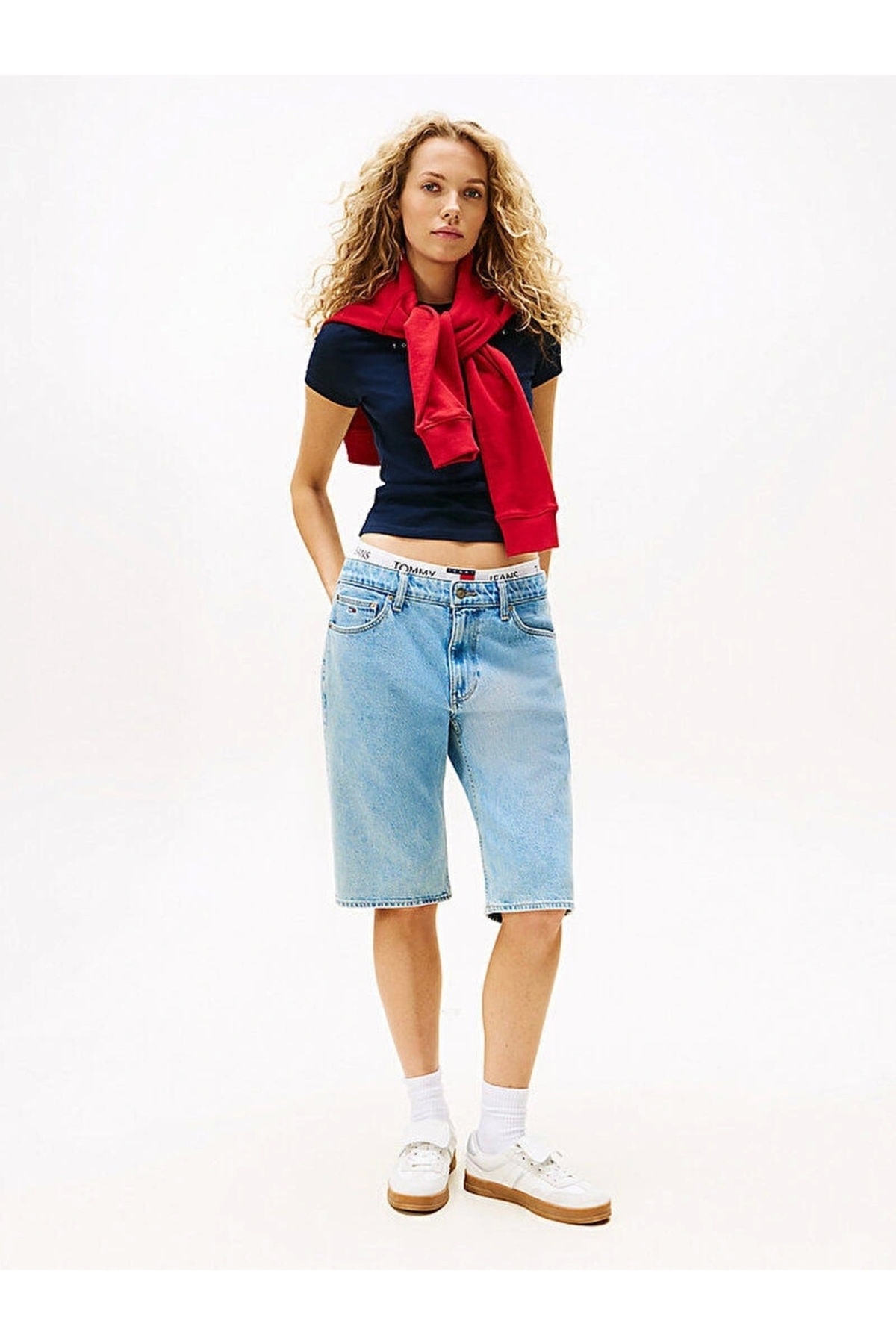 Tommy Hilfiger-Tommy Jeans TJW SLIM TJ US LINEAR SS TEE Γυναικείο μπλουζάκι μπλε DW0DW21422C1G 1