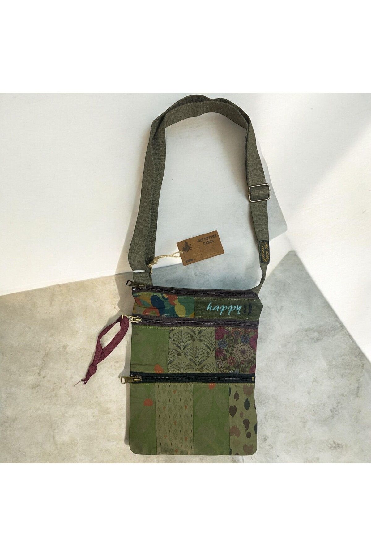 Old Cotton Vintage Renkli Etnik Salaş Küçük Boy Plaj Günlük Kadın Kol Omuz Çantası 24cm x 29cm