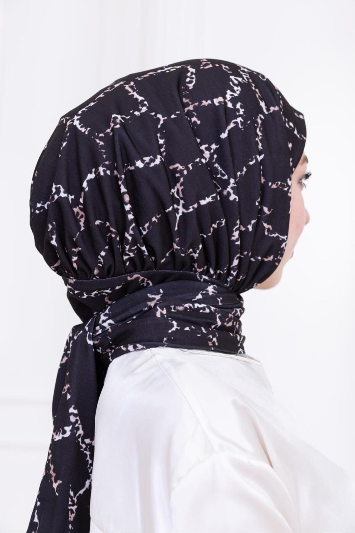 SAYRA Shawl Zincir Desenli Kadın Çıtçıtlı Şal - Fiyatı