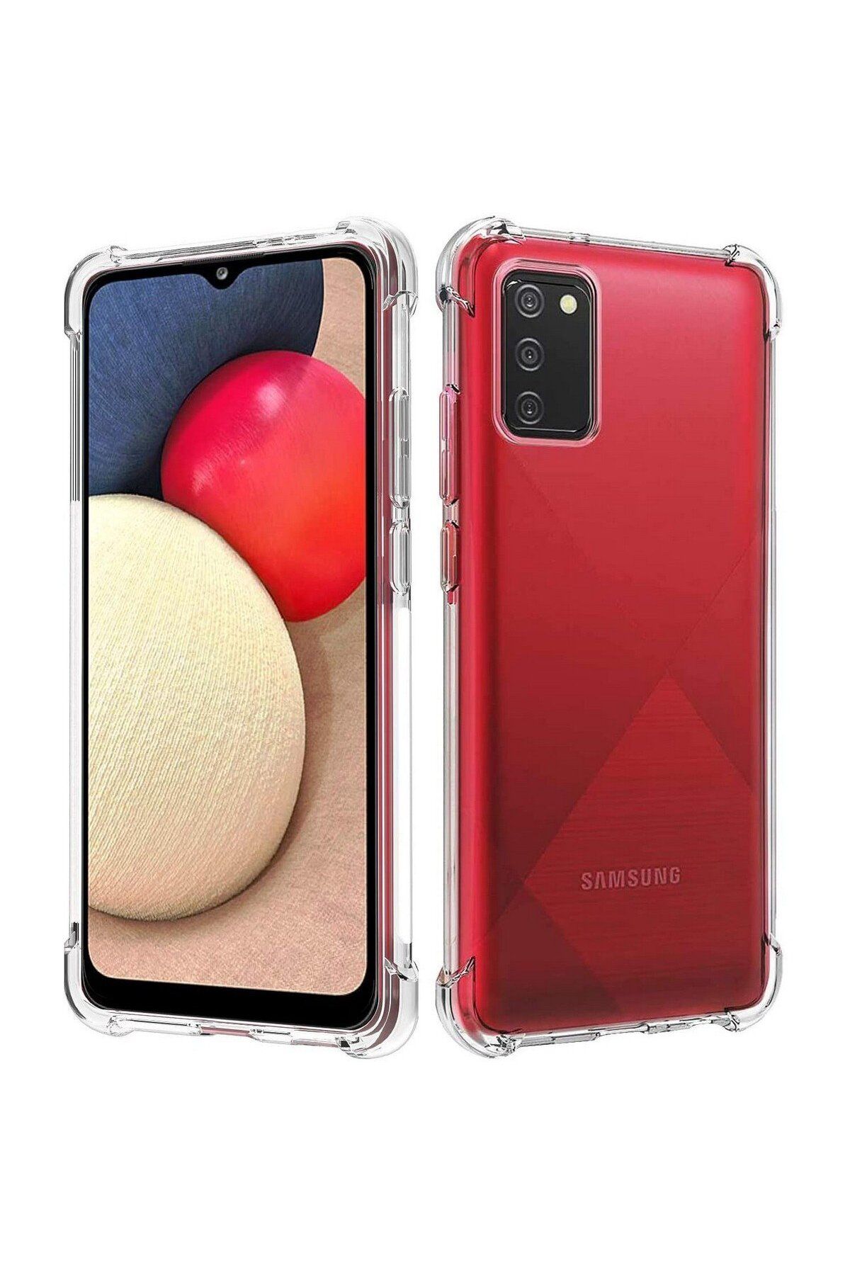 Ehr. Samsung Galaxy A02s Uyumlu Darbe Önleyici Sararmaya Dayanıklı Airbag Korumalı Ultra Slim TPU Şeffaf
