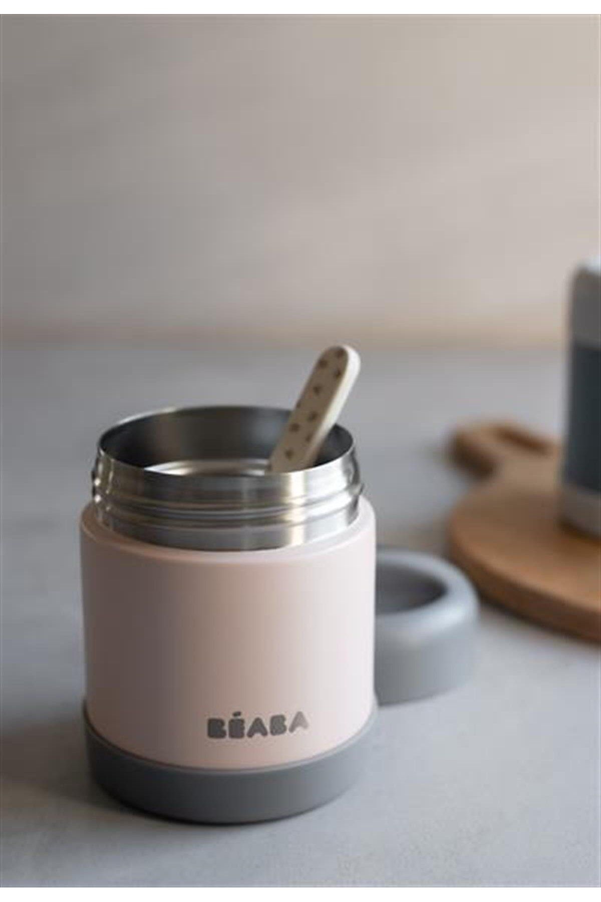 Beaba 300 ml Paslanmaz Çelik Yiyecek Termosu (dark mist/light pink)