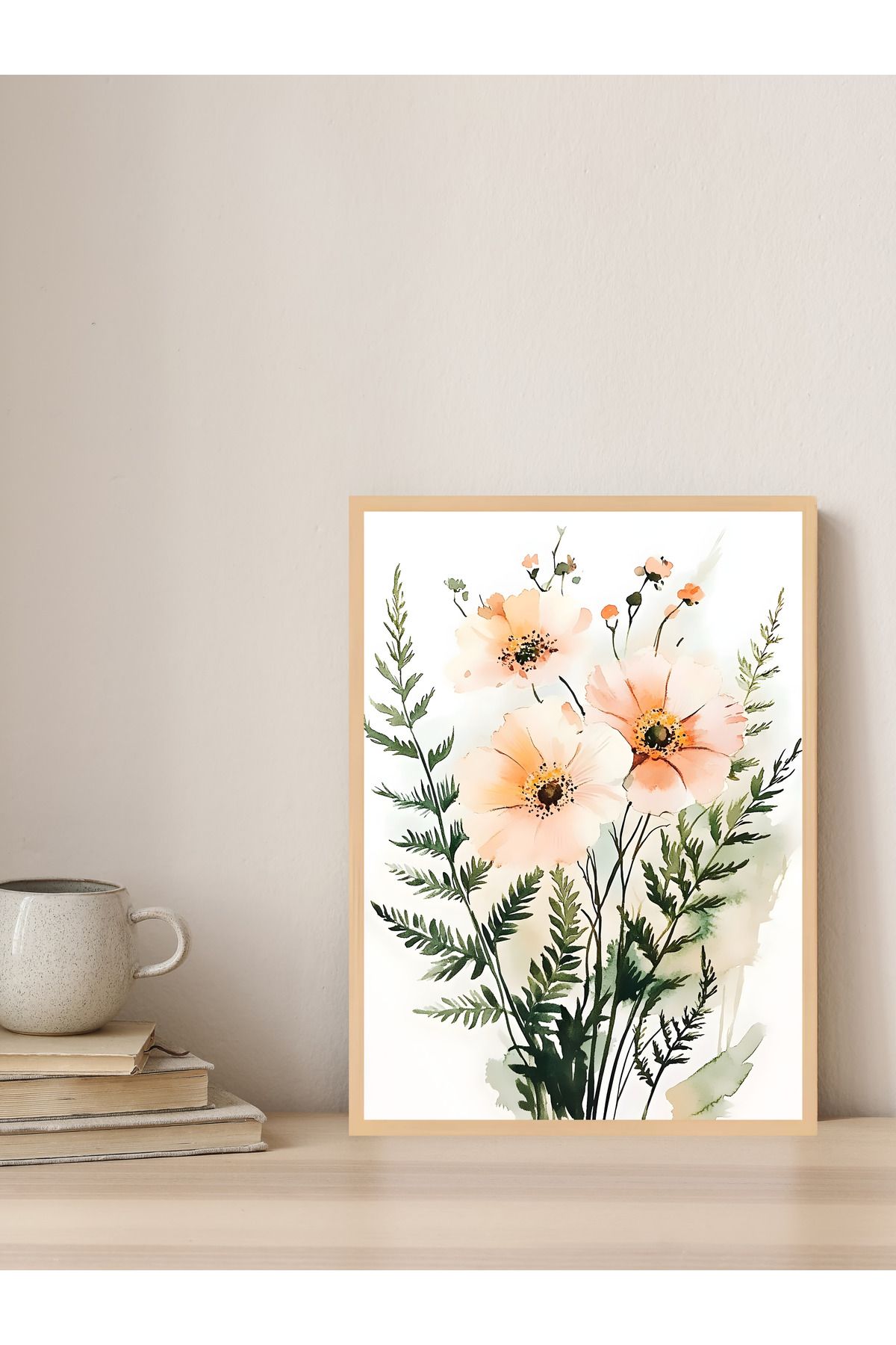Tuba Decor Tek parça Ahşap Çerçeve Görünümlü MDF Tablo