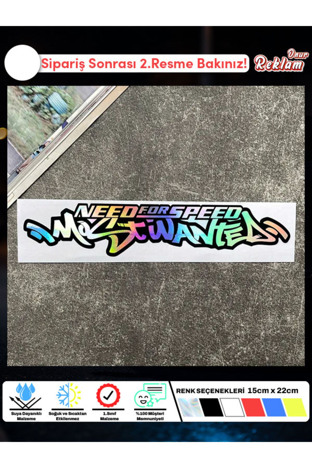 Onur Reklam Need for Speed Most Wanted Sticker – Araba Camı & Laptop Etiketi (Suya Dayanıklı)