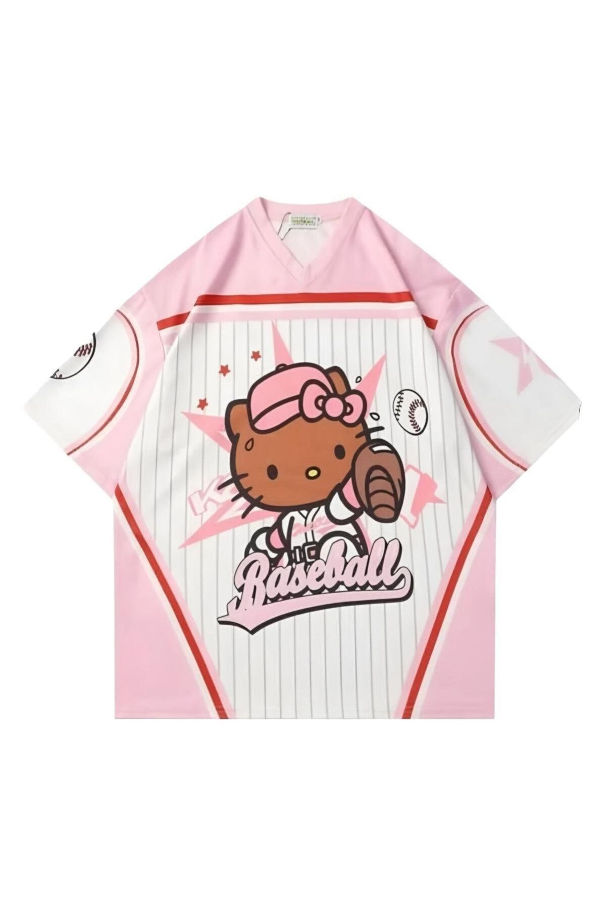 Wisevelya Kitty Baseball Oversize T-shirt