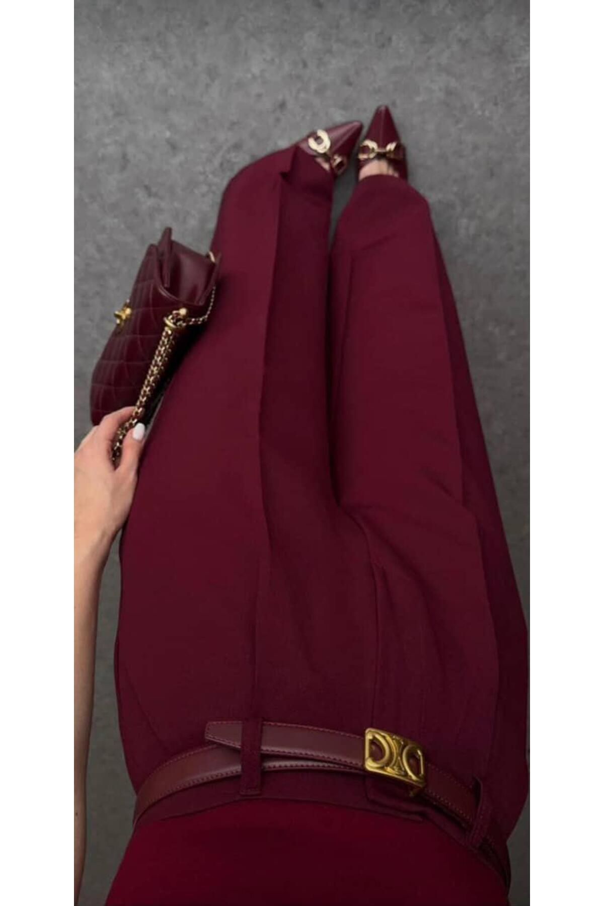 MODA Bordo Palazzo Pantolon