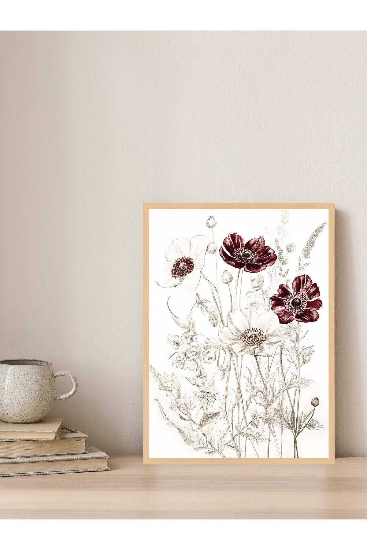 Tuba Decor Tek parça Ahşap Çerçeve Görünümlü MDF Tablo