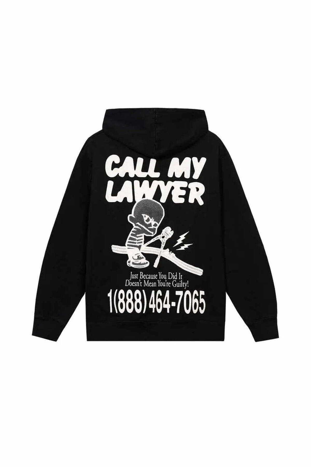 American Rag Cie Not Guilty Pullover Hoodie - %100 Pamuk, Siyah Erkek Kapüşonlu Süveter