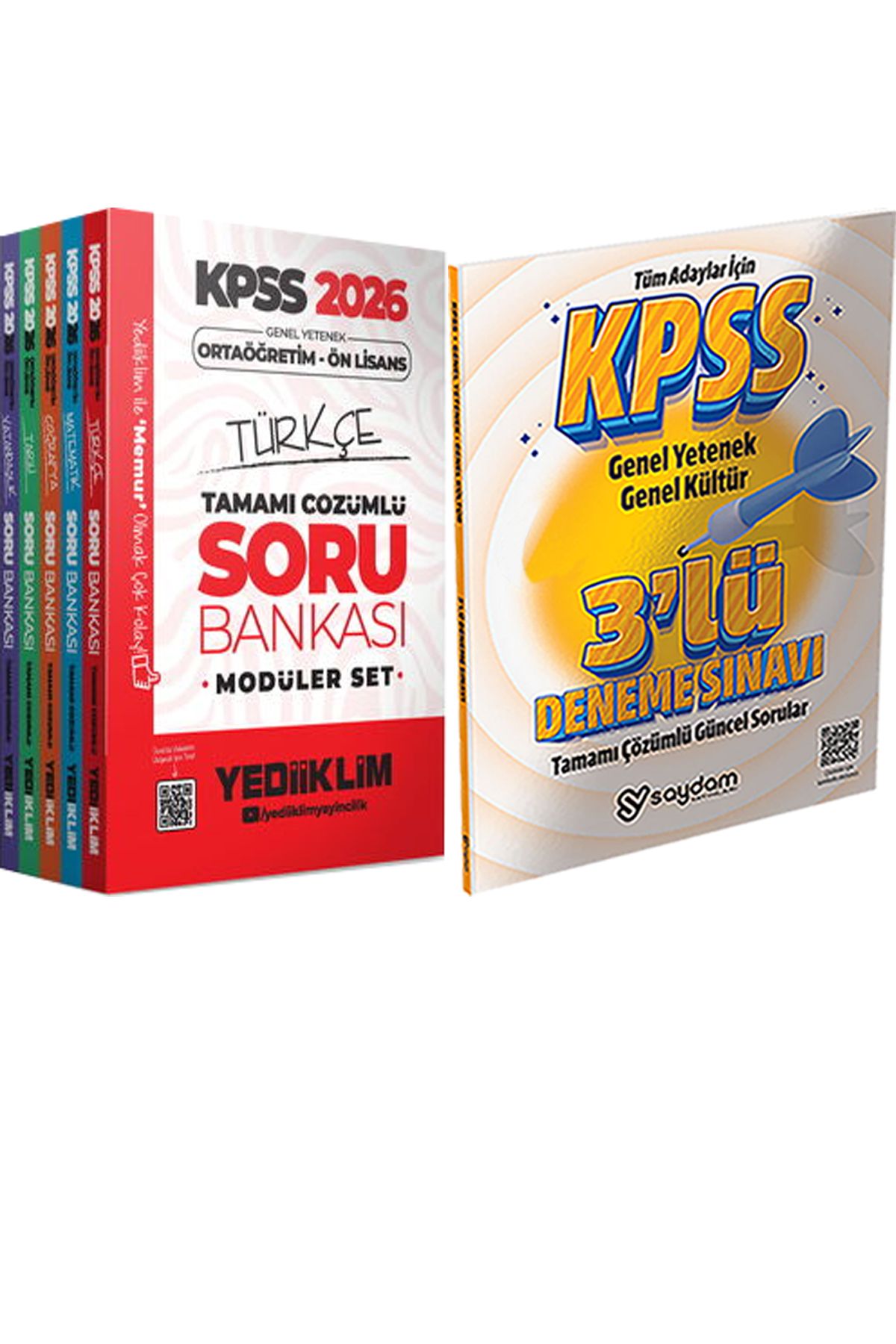 Yediiklim Yayınları 2026 KPSS Ortaöğretim Ön Lisans Tamamı Çözümlü Soru Bankası Modüler Set + 3lü Deneme Hediye