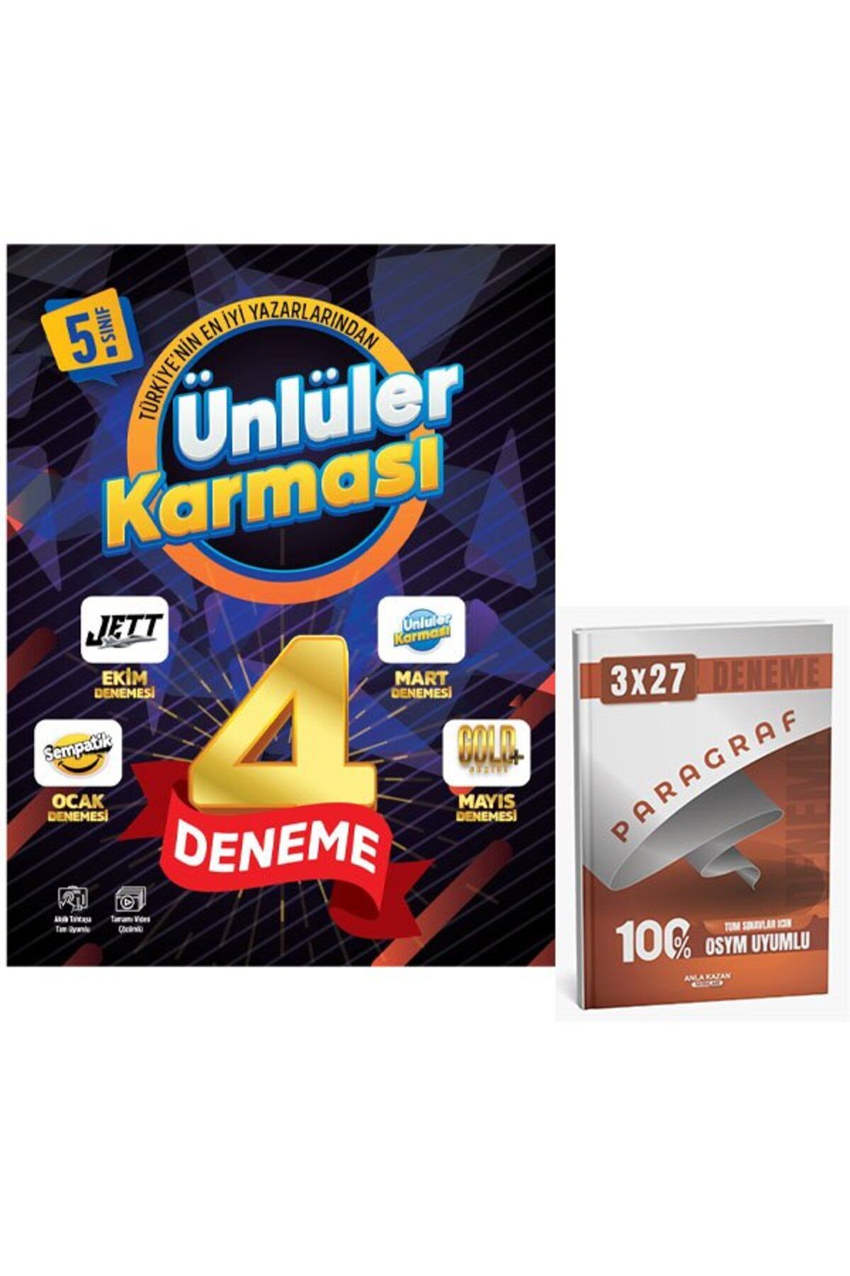 Anla Kazan Yayınları Ünlüller 2026 5.Sınıf 4'lü Karma Deneme+Anla Kazan Paragraf+Dilbilgisi