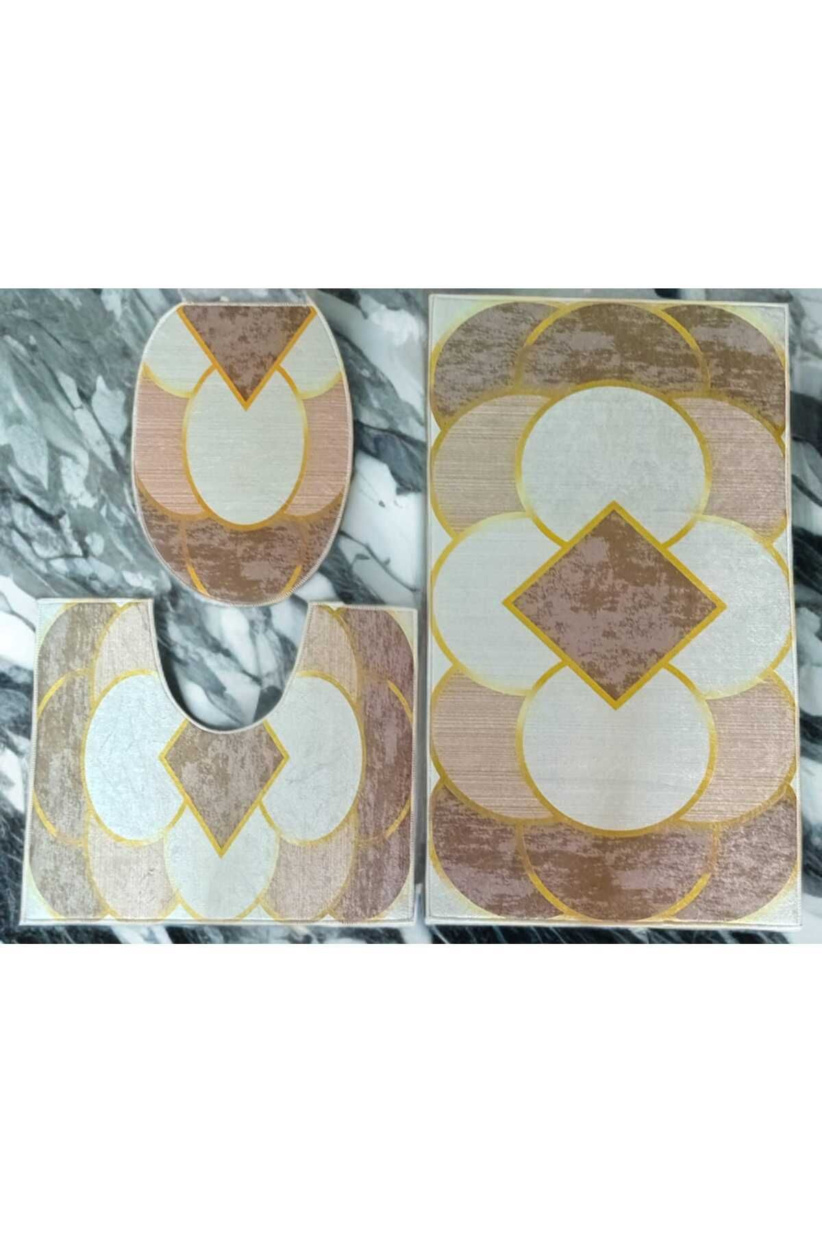 DECORA CASA HOME COLLECTİON banyo paspas Set 60x100 50x60 35x50 3lu Klozet takımı