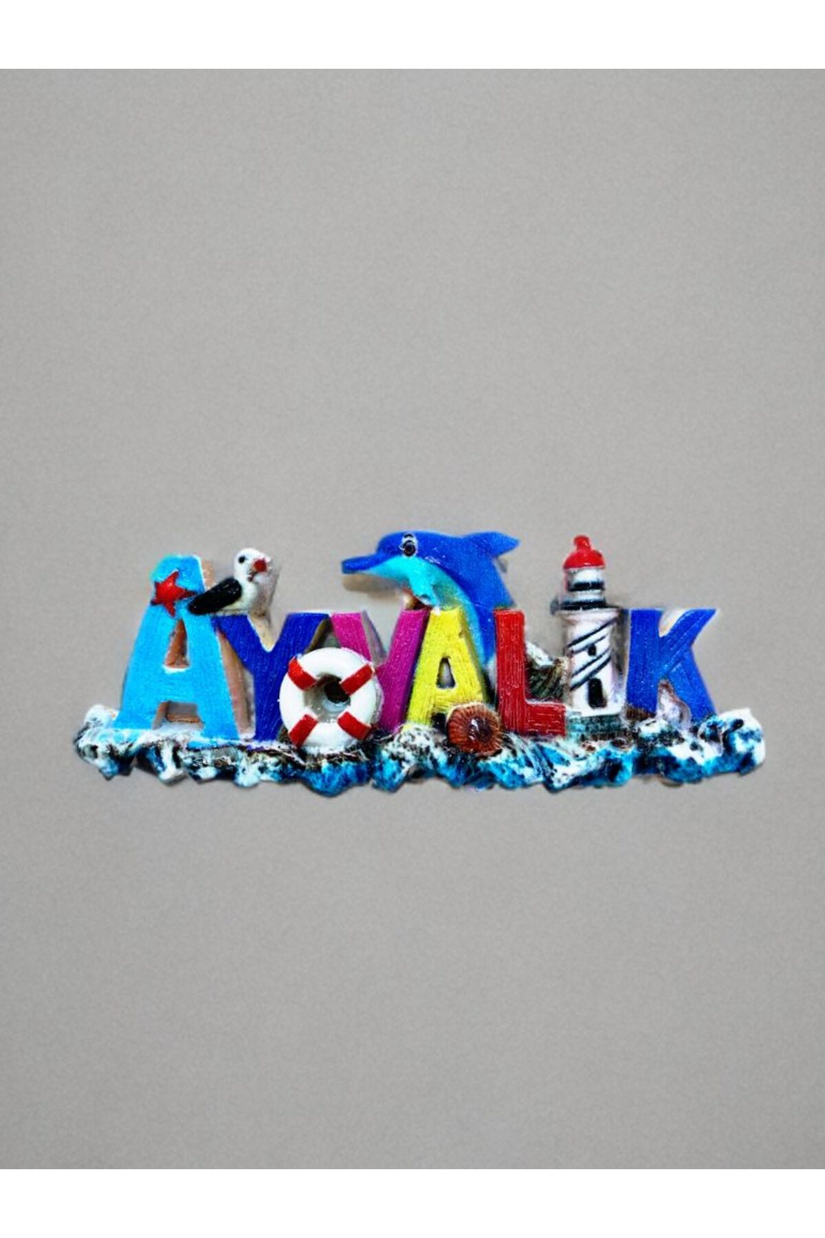 Home AYVALIK Temalı Polyester Magnet. 12cm x 5cm.