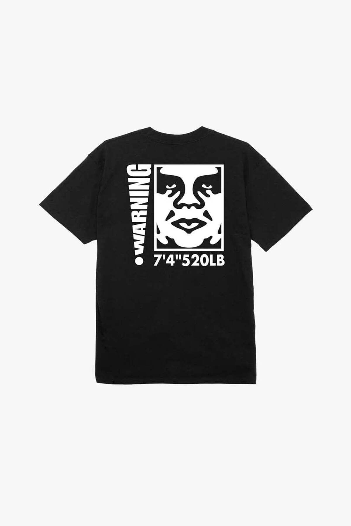 American Rag Cie Obey Warning Tee: 100% Pamuklu Klasik T-Shirt - Ön ve Arkada Baskılı Grafik