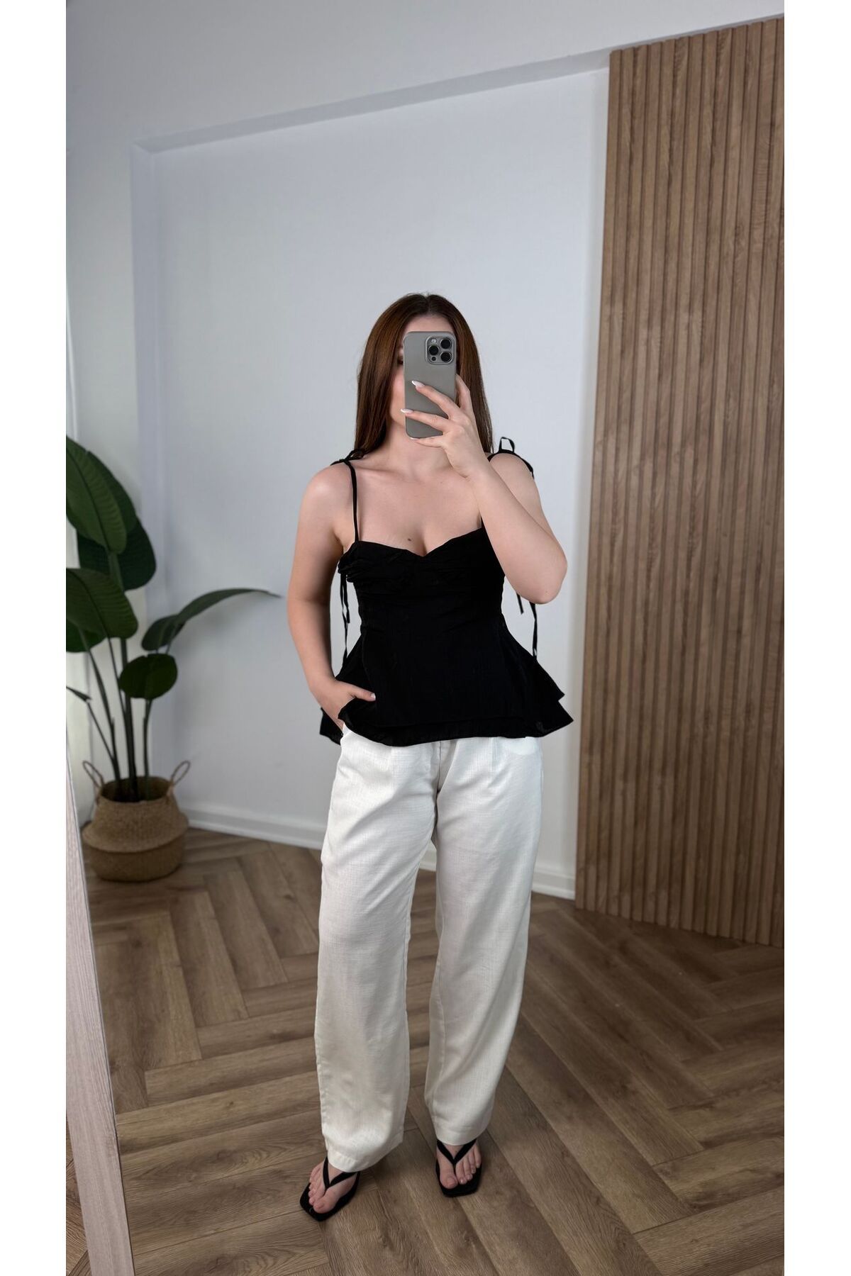songül özdeş Yeni Sezon Askı Bağlamalı Katmanlı Bluz