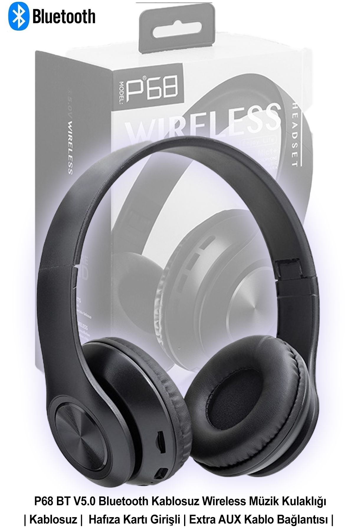 DigiMonster P68 Kablosuz Bluetooth Kulaklık – AUX + TF Kart Destekli Müzik Keyfi Her Yerde!